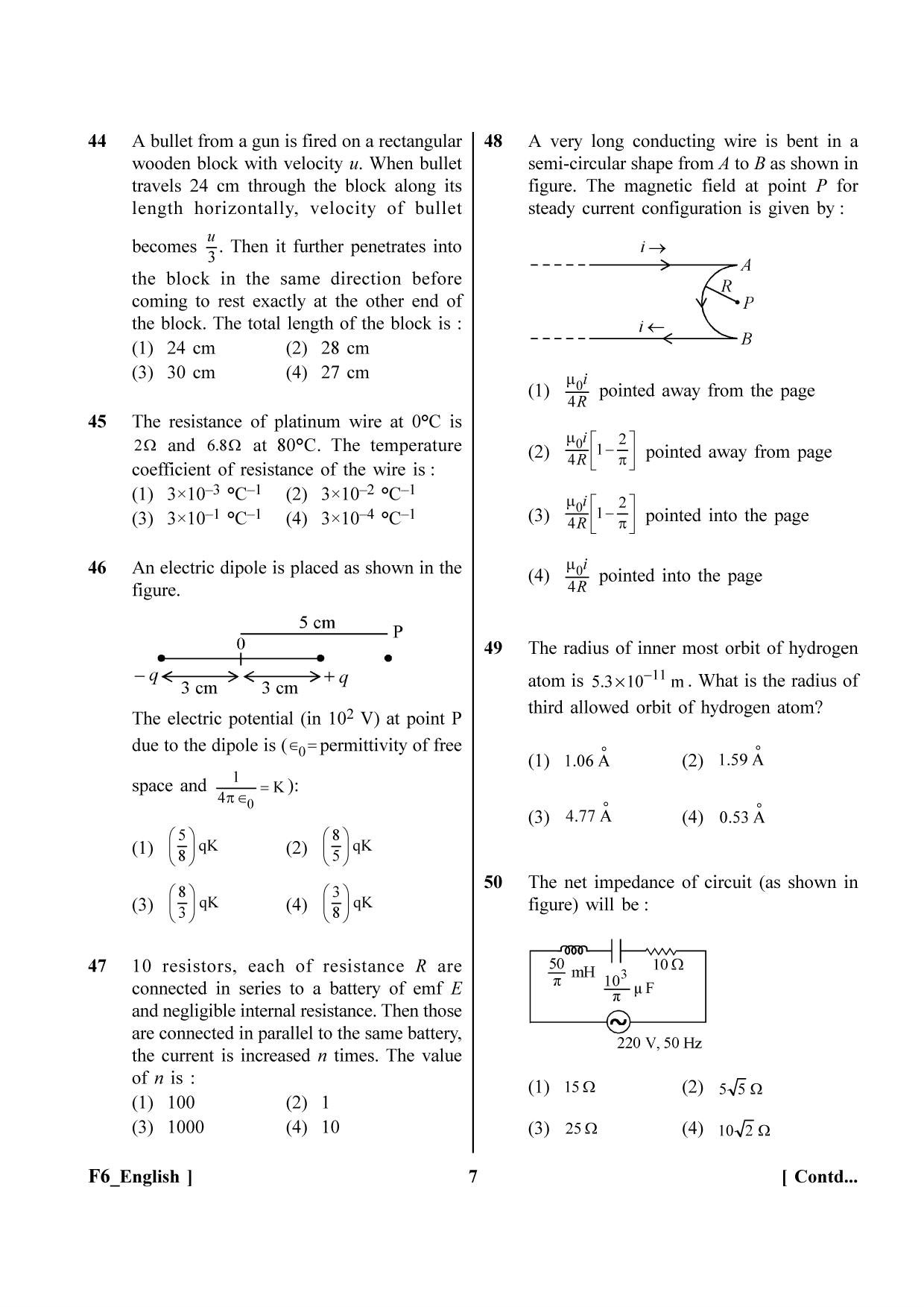 NEET 2023 F6 Question Paper - Page 7