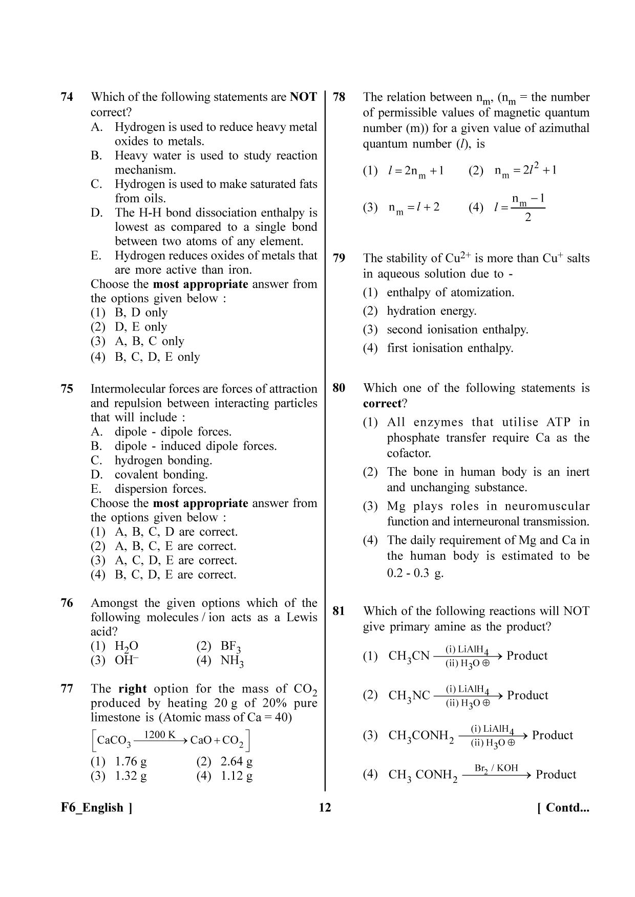 NEET 2023 F6 Question Paper - Page 12