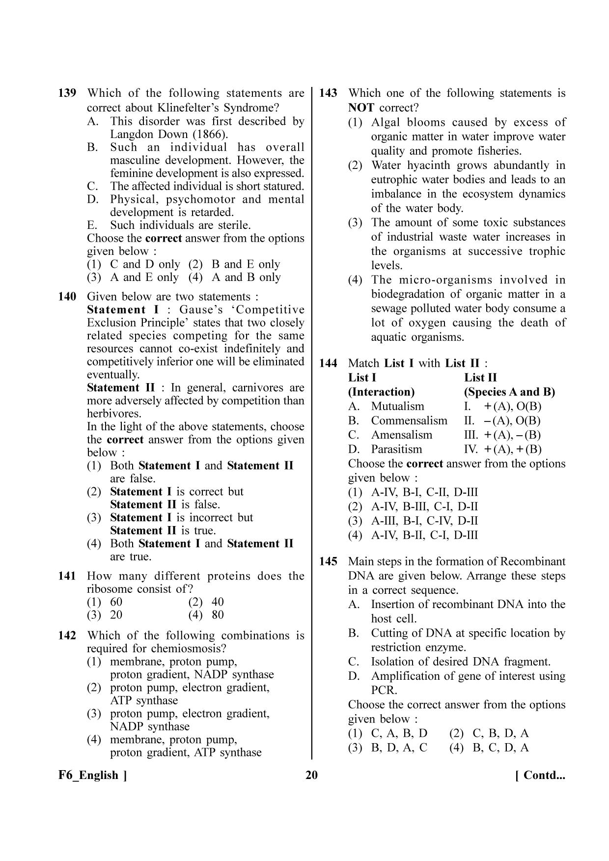 NEET 2023 F6 Question Paper - Page 20