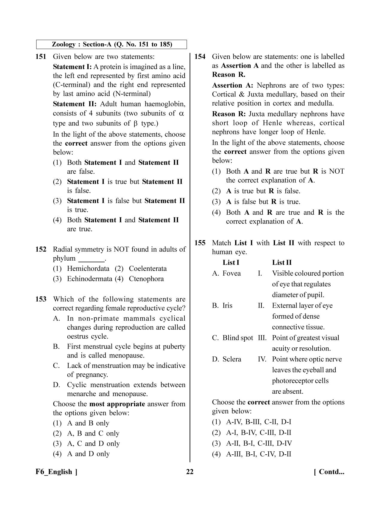 NEET 2023 F6 Question Paper - Page 22