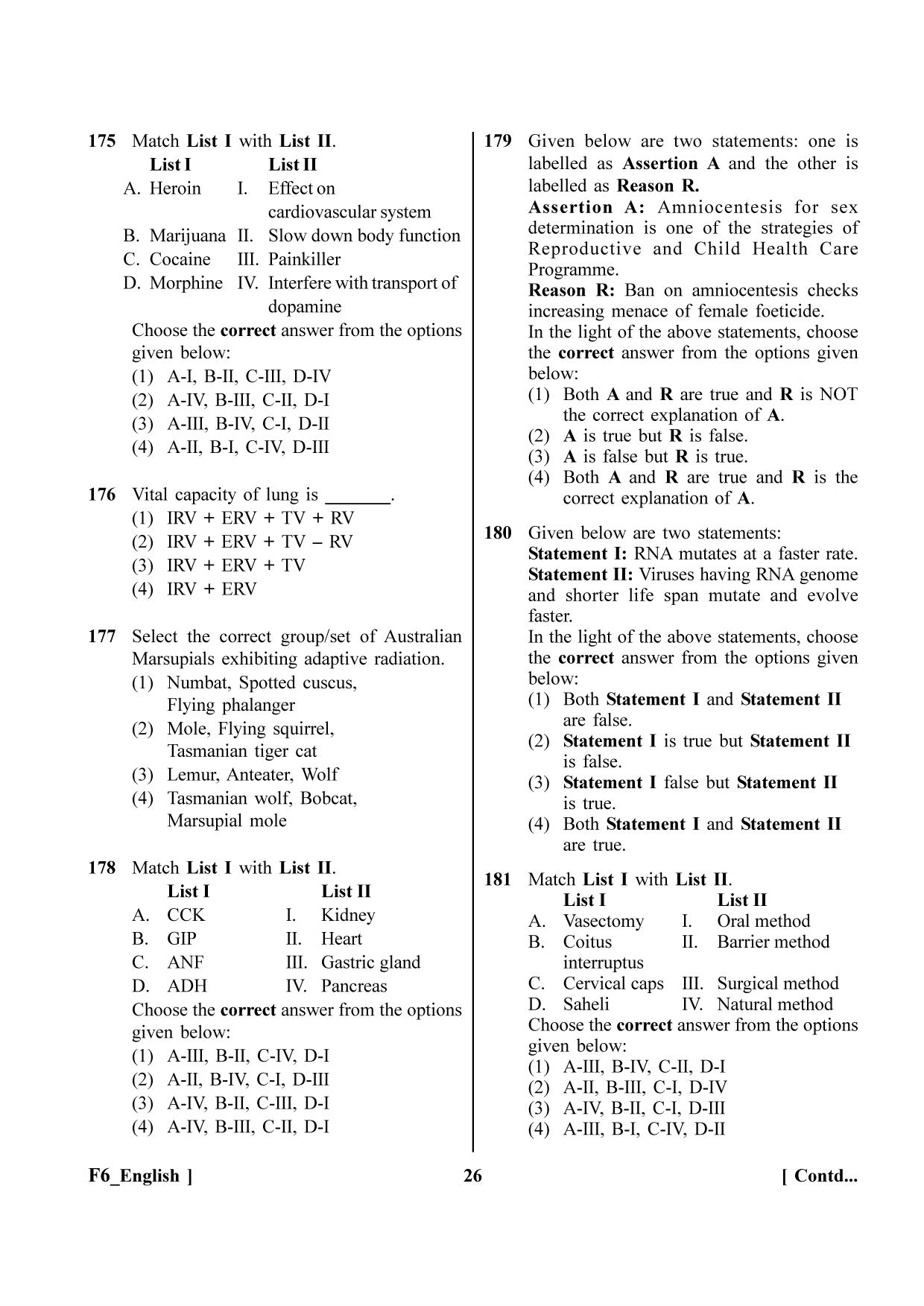 NEET 2023 F6 Question Paper - Page 26