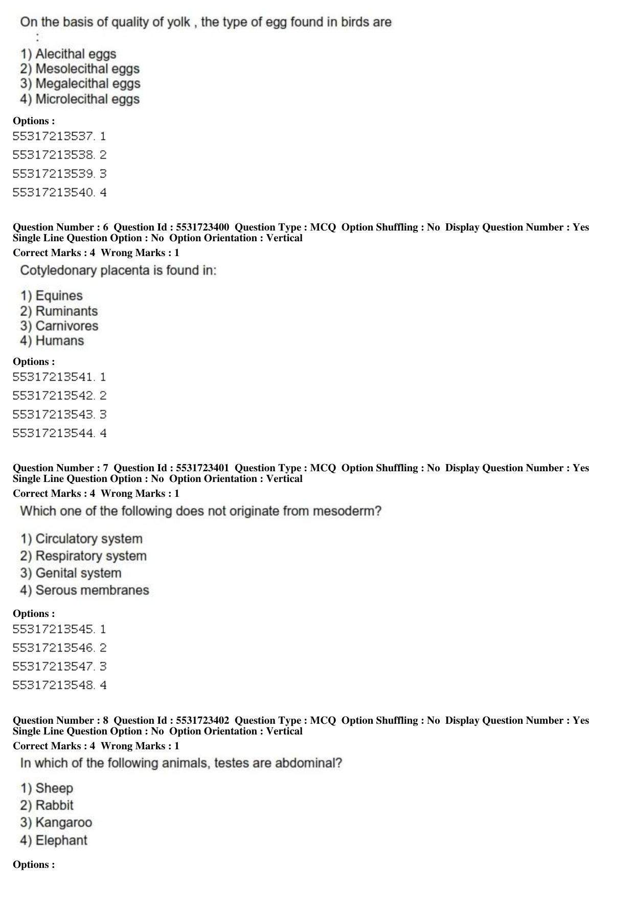 ICAR AIEEA PG 2019 VETERINARY SCIENCE Question Paper - Page 3