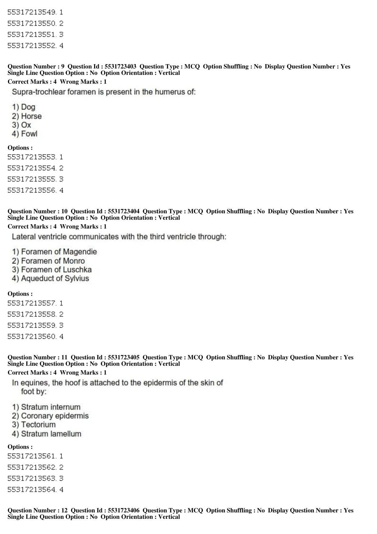ICAR AIEEA PG 2019 VETERINARY SCIENCE Question Paper - Page 4