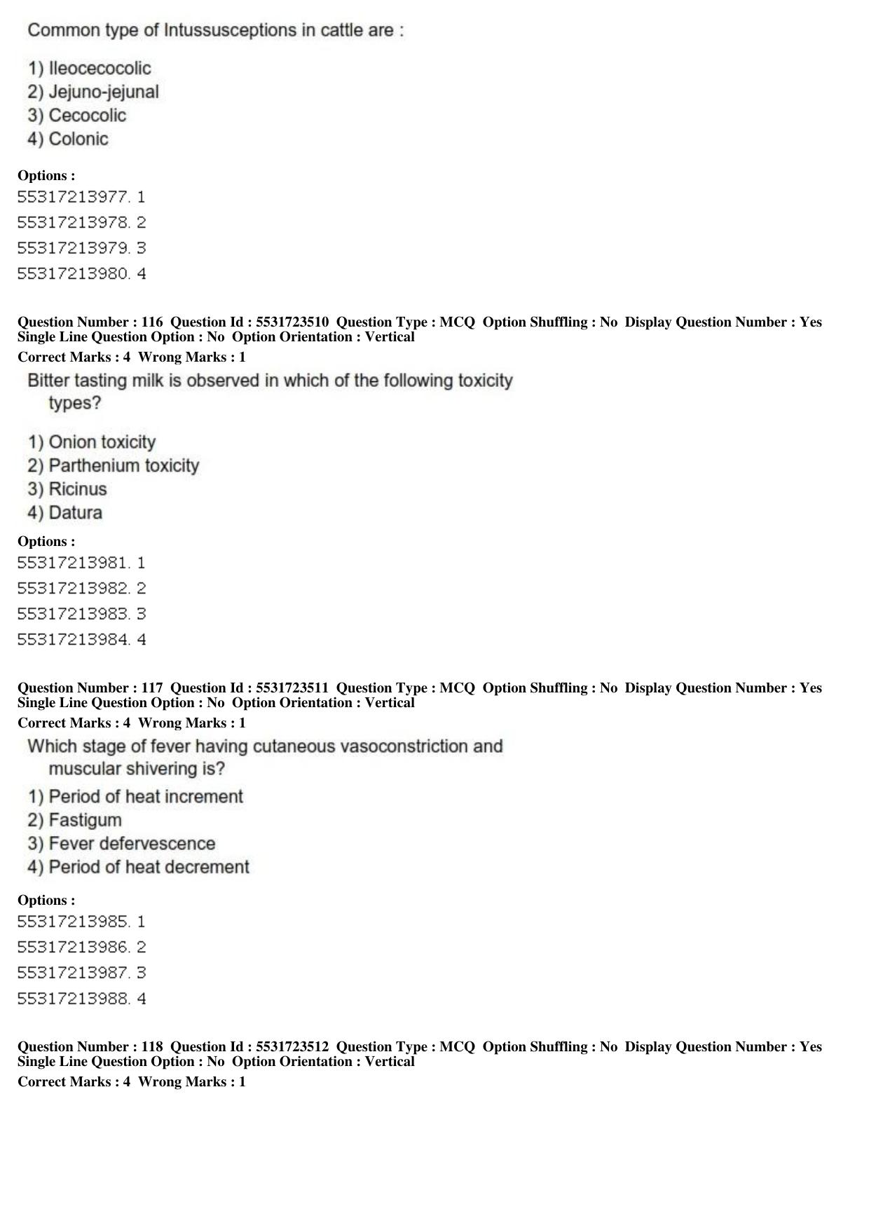 ICAR AIEEA PG 2019 VETERINARY SCIENCE Question Paper - Page 38