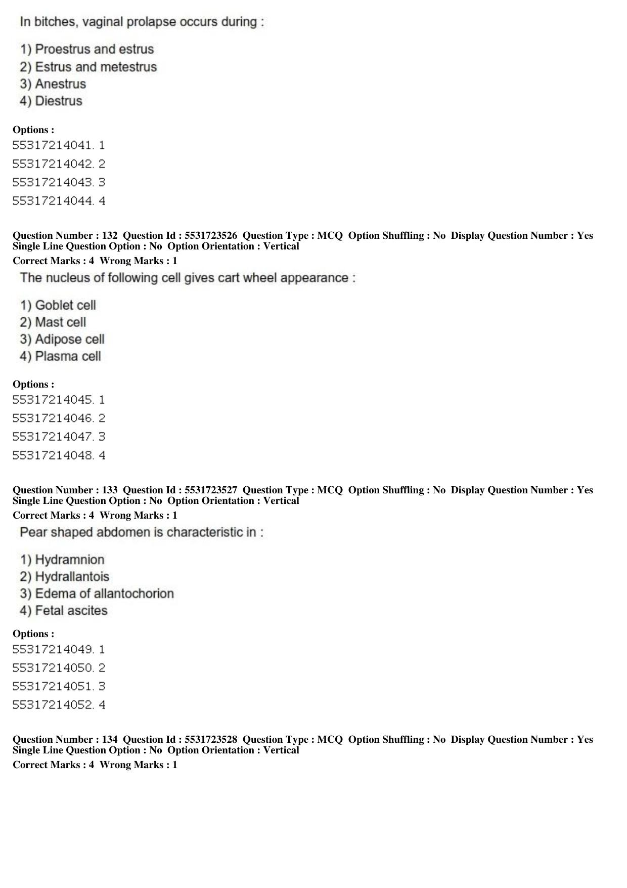 ICAR AIEEA PG 2019 VETERINARY SCIENCE Question Paper - Page 43
