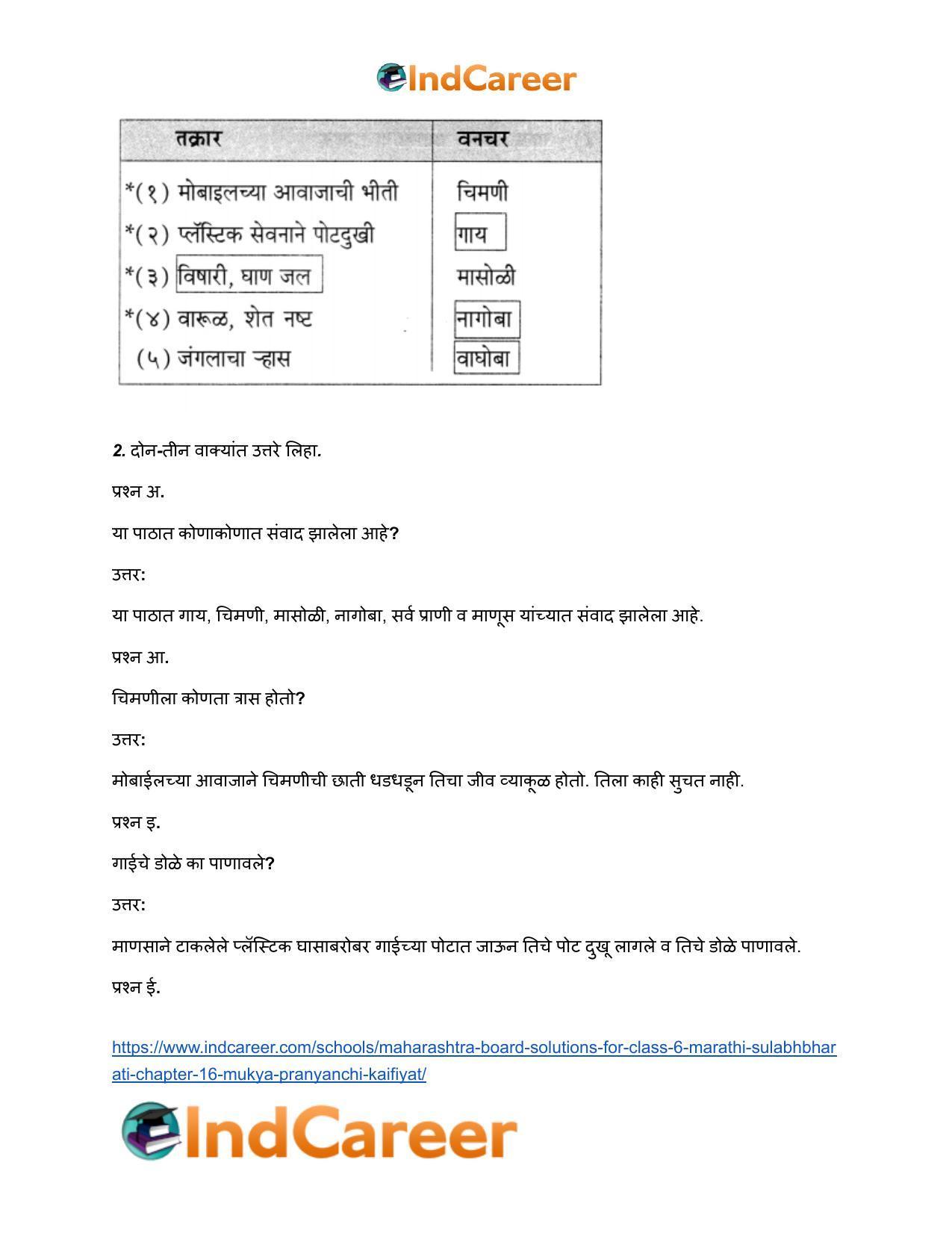 Maharashtra Board Solutions for Class 6- Marathi Sulabhbharati: Chapter 16- मुक्या प्राण्यांची कैफियत - Page 3