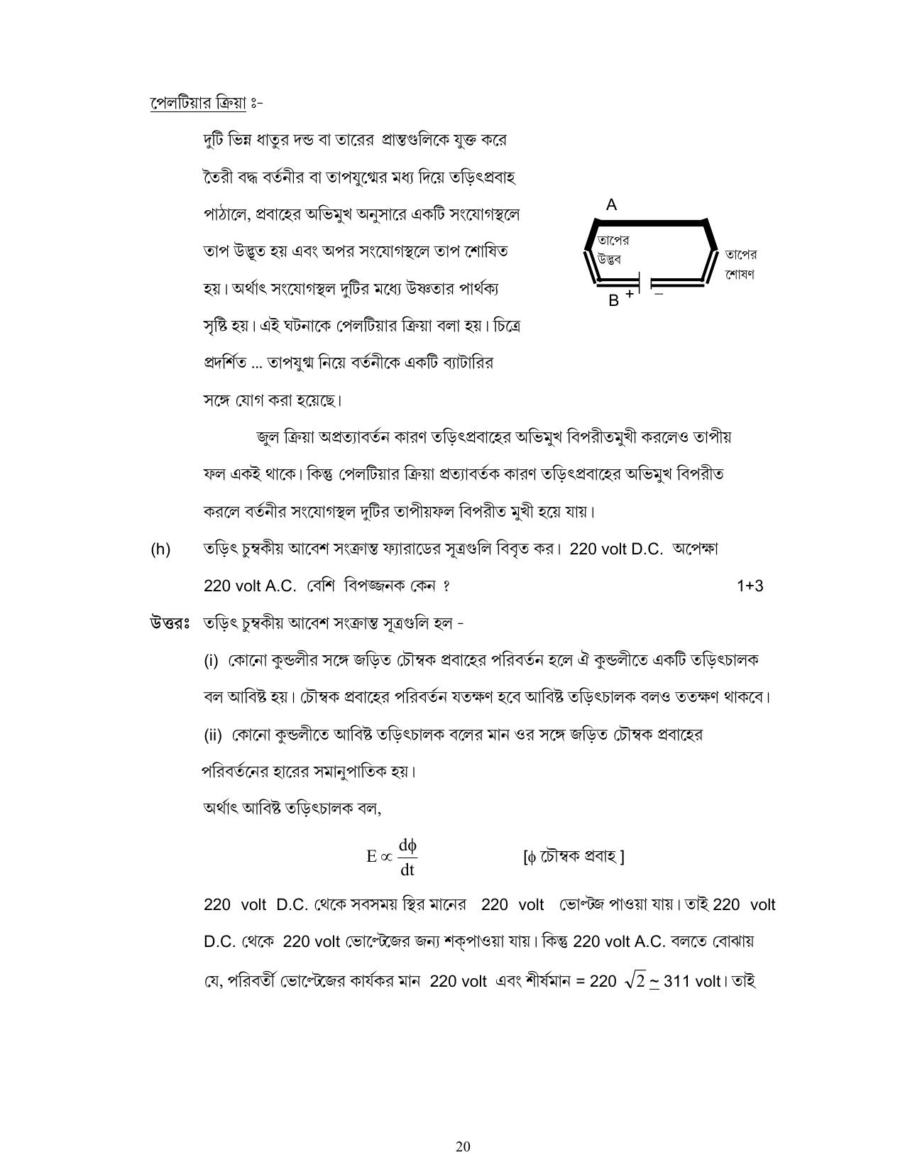 West Bengal Board Class 12 Physics 2020 Question Paper - Page 55