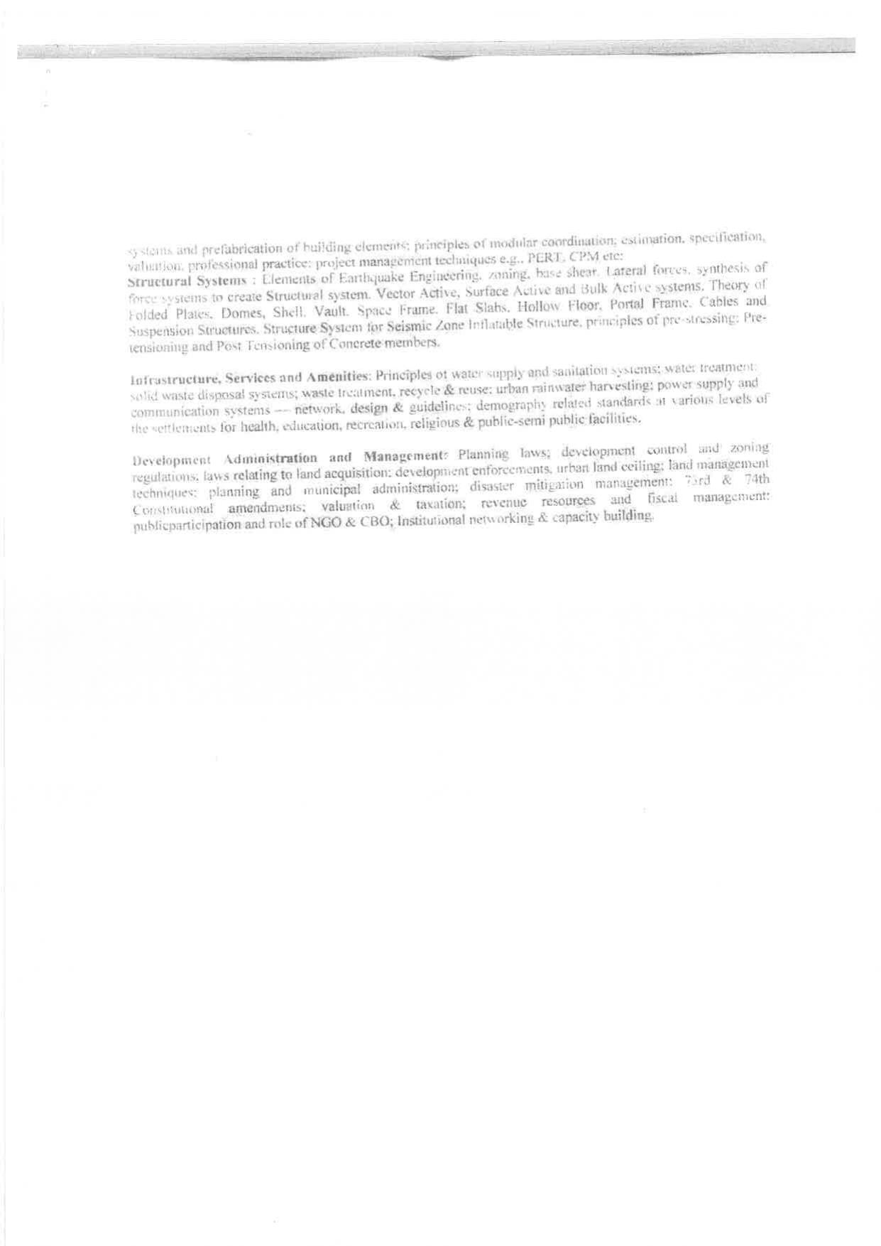 JMI Entrance Exam M60-M.Arch (Healthcare Architecture / Building Services / Recreational Architecture / Urban Regeneration / M.Ekistics / Architecture Pedagogy) Syllabus - Page 2