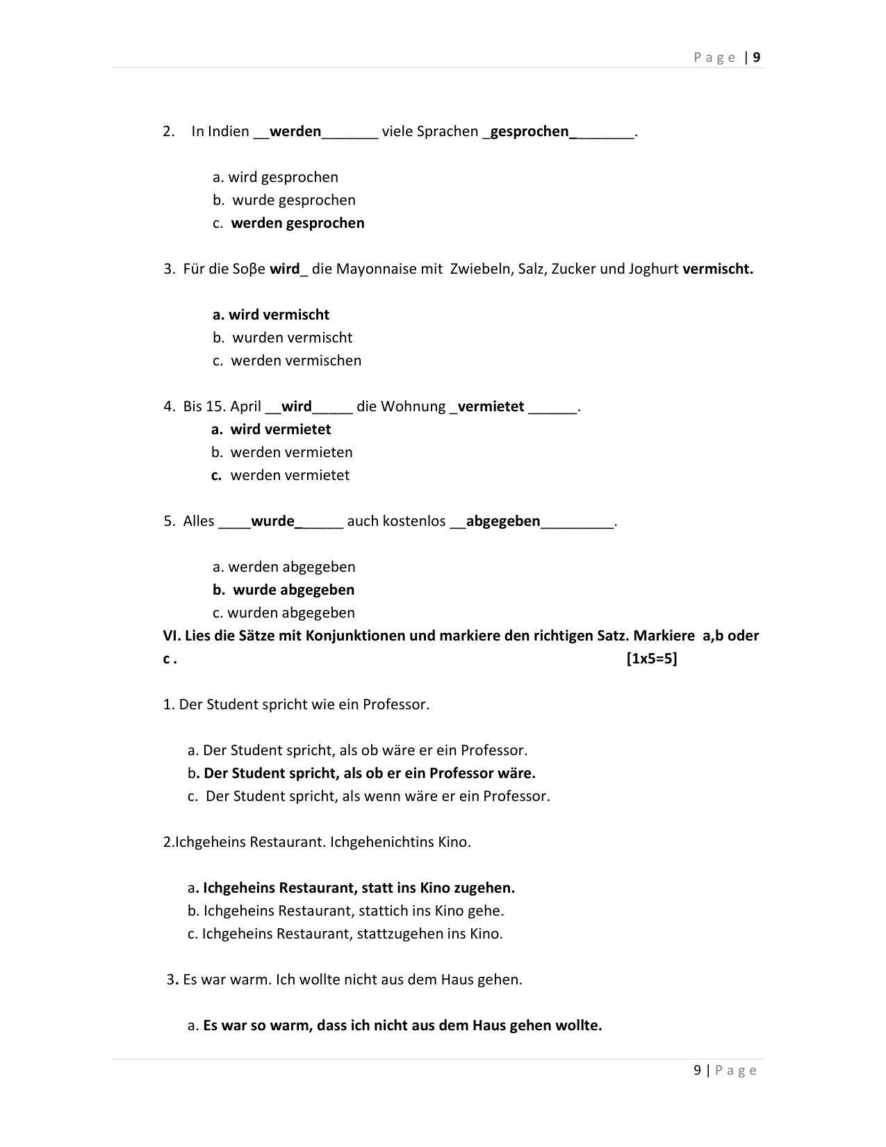 CBSE Class 12 German Marking Scheme and Solutions 2021-22 - Page 9