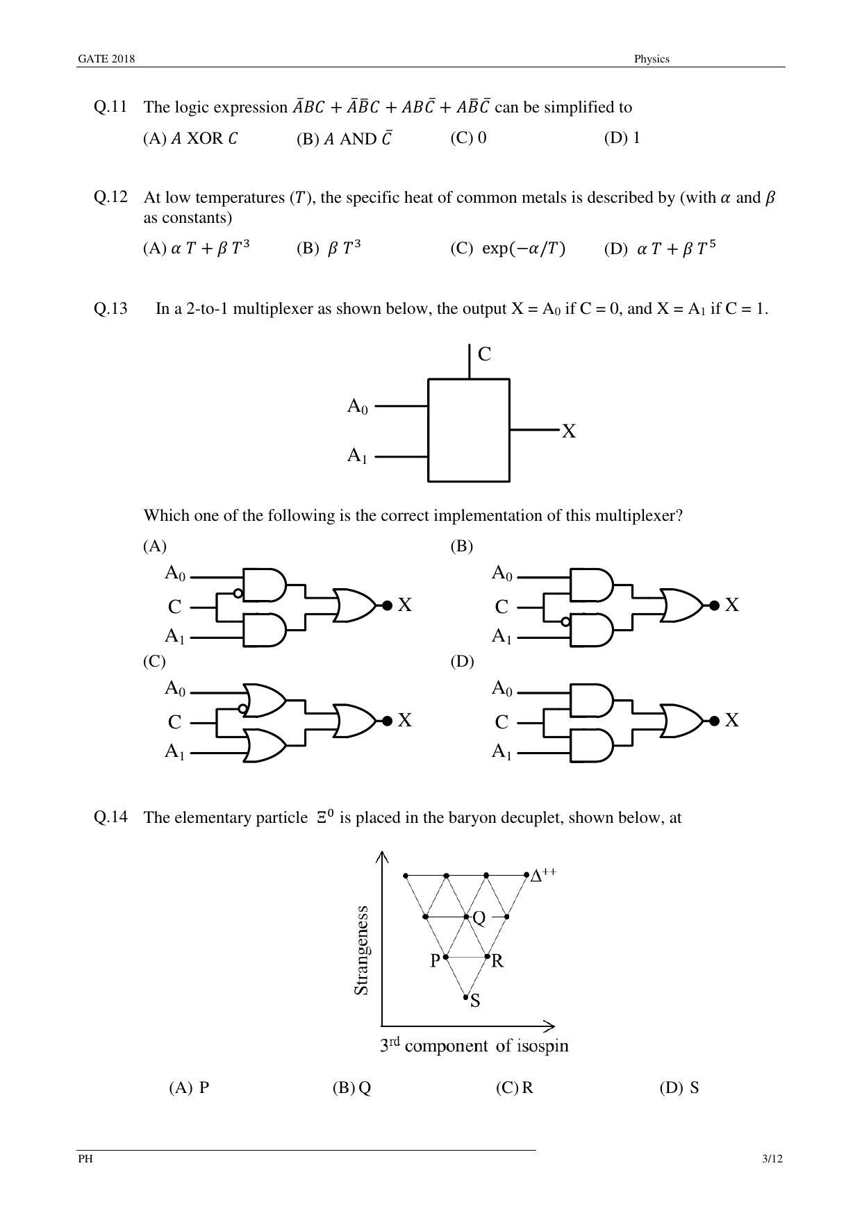 GATE 2018 Physics (PH) Question Paper with Answer Key - Page 5
