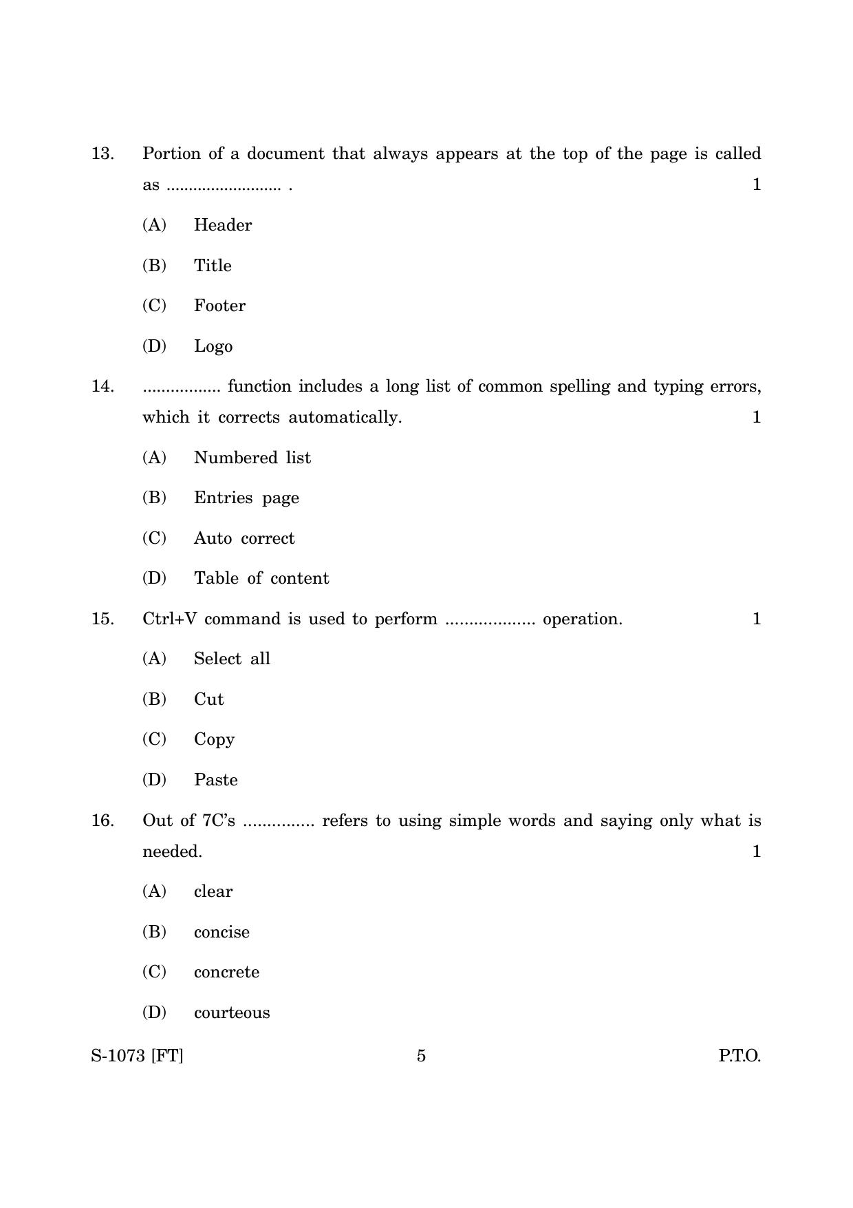 Goa Board Class 10 IT/ITES (November 2022) Question Paper - Page 5