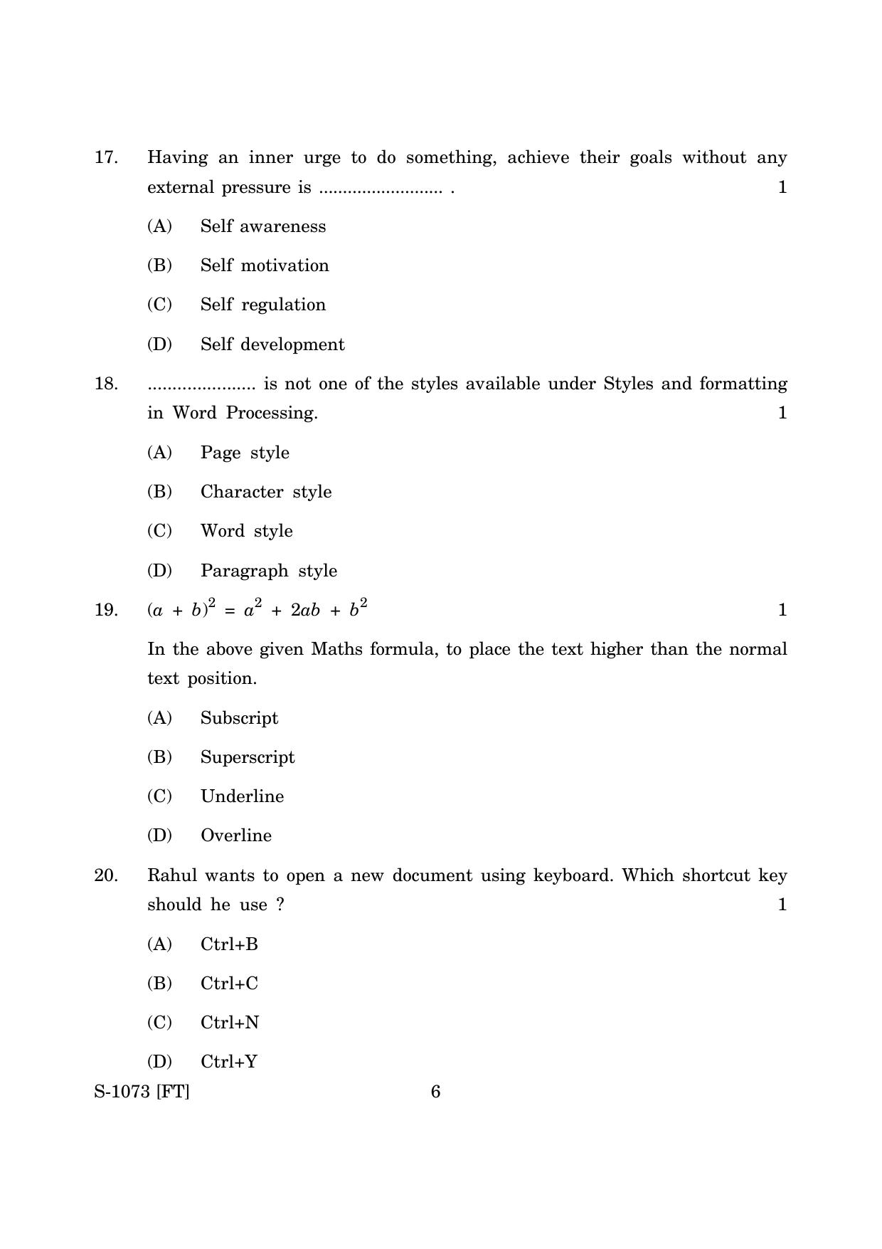 Goa Board Class 10 IT/ITES (November 2022) Question Paper - Page 6