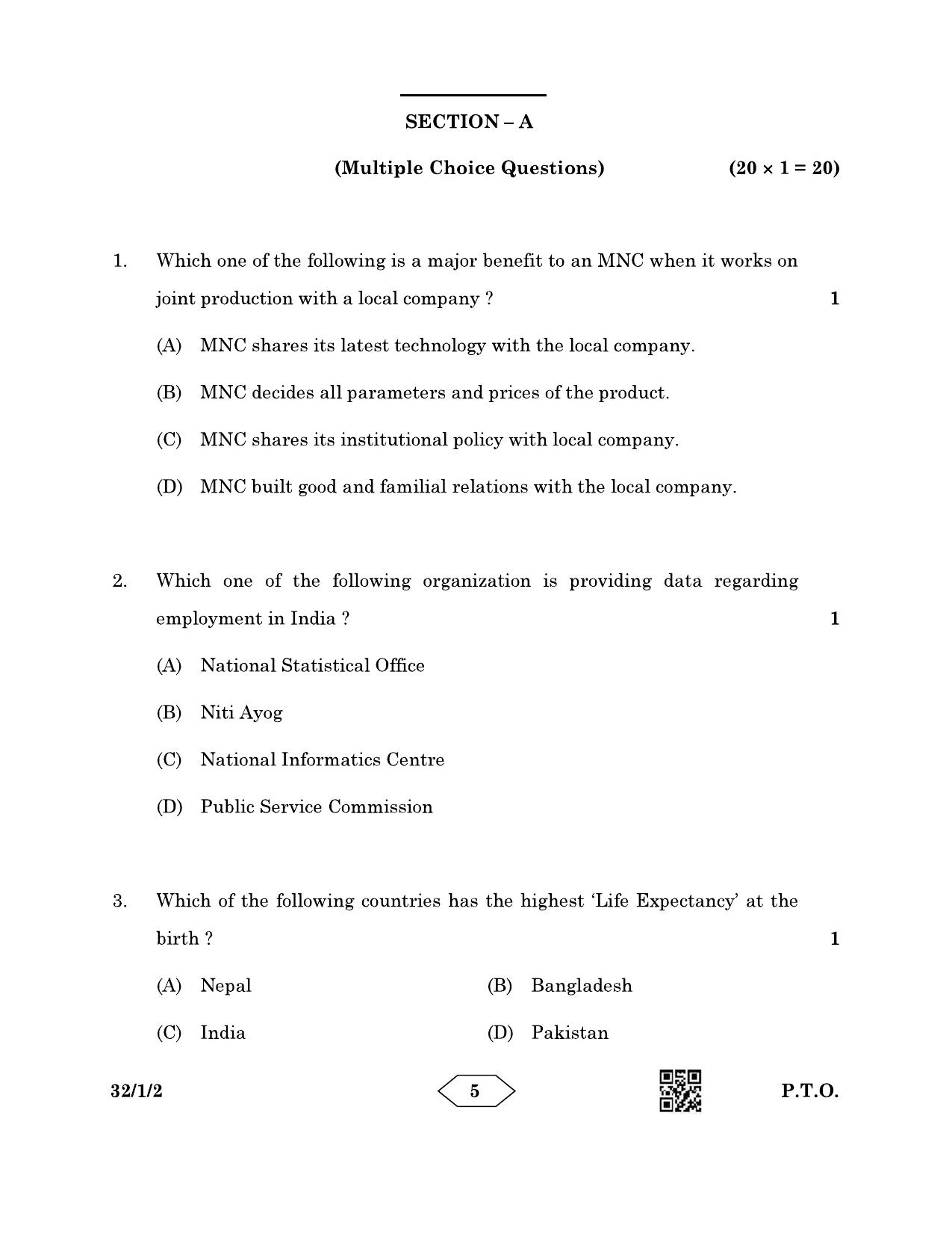CBSE Class 10 32-1-2 Social Science 2023 Question Paper - Page 5