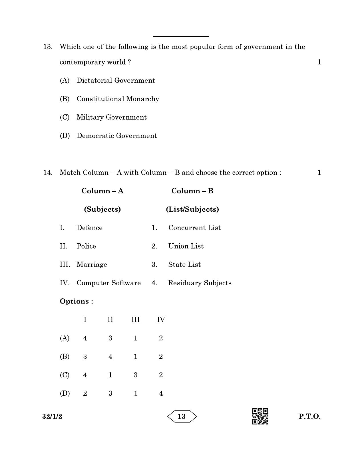 CBSE Class 10 32-1-2 Social Science 2023 Question Paper - Page 13