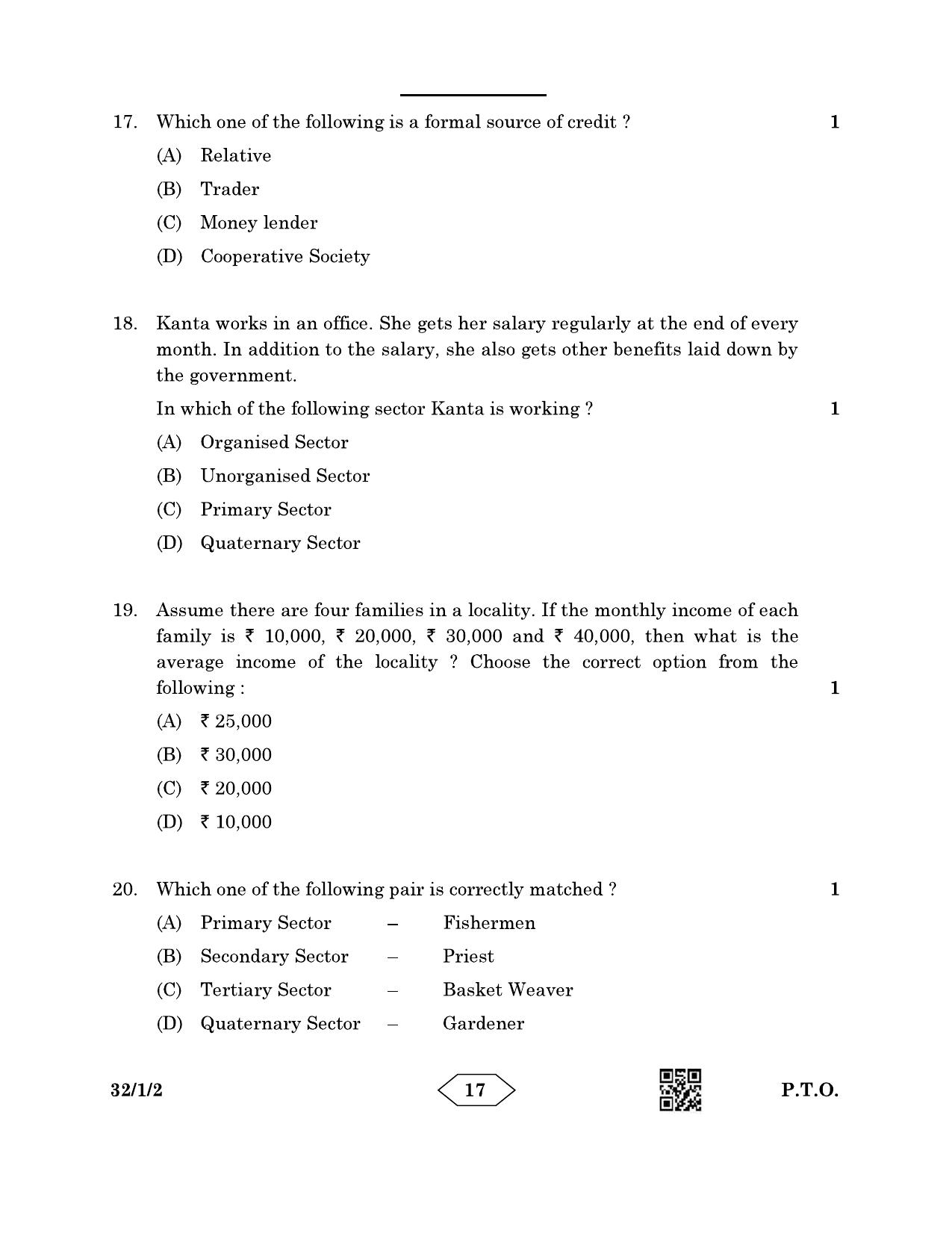 CBSE Class 10 32-1-2 Social Science 2023 Question Paper - Page 17