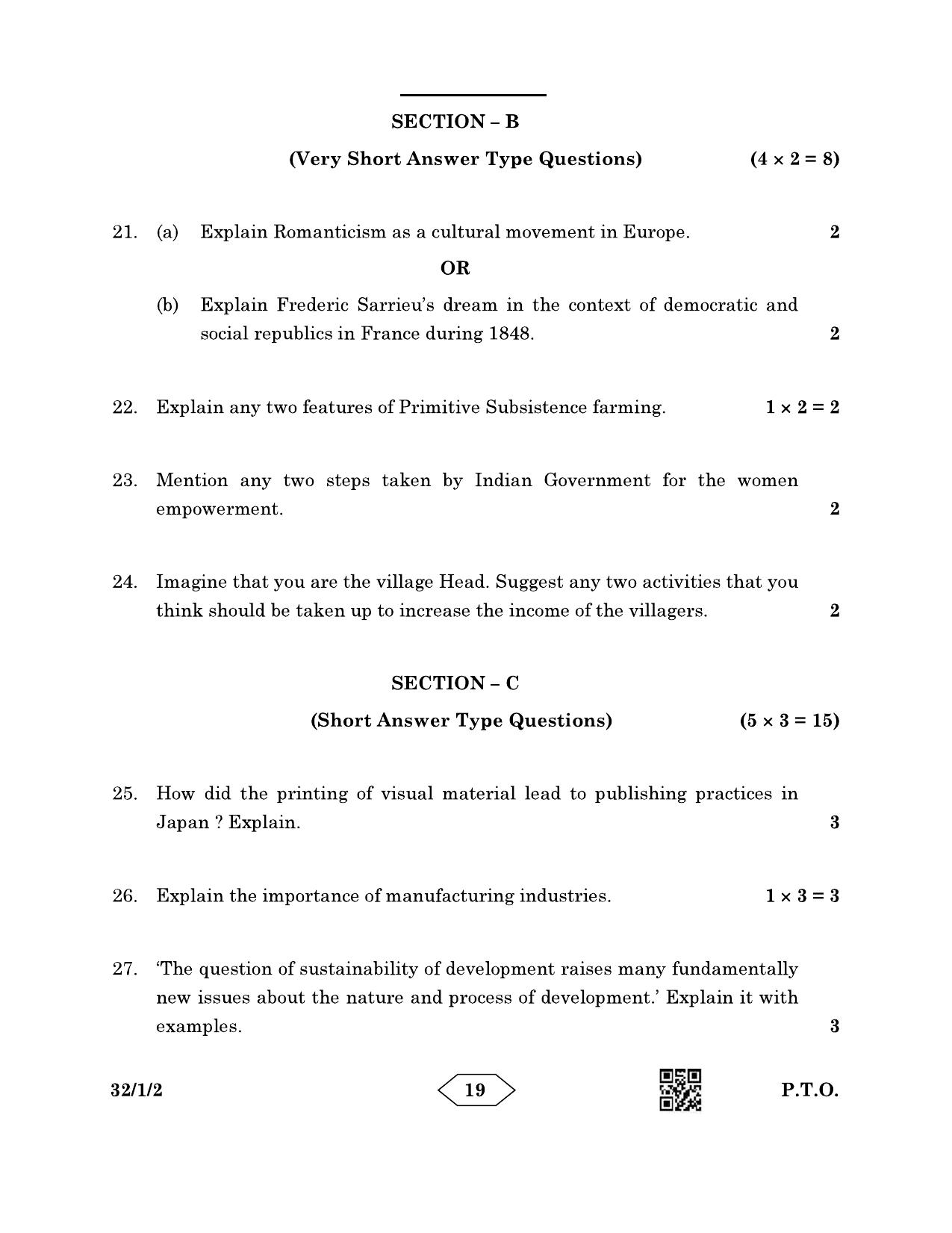 CBSE Class 10 32-1-2 Social Science 2023 Question Paper - Page 19