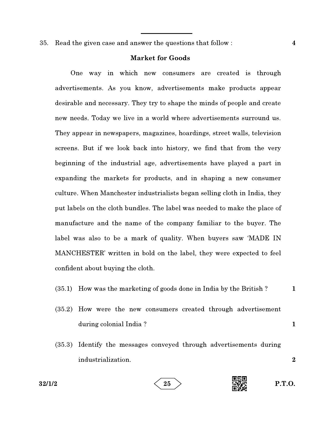 CBSE Class 10 32-1-2 Social Science 2023 Question Paper - Page 25