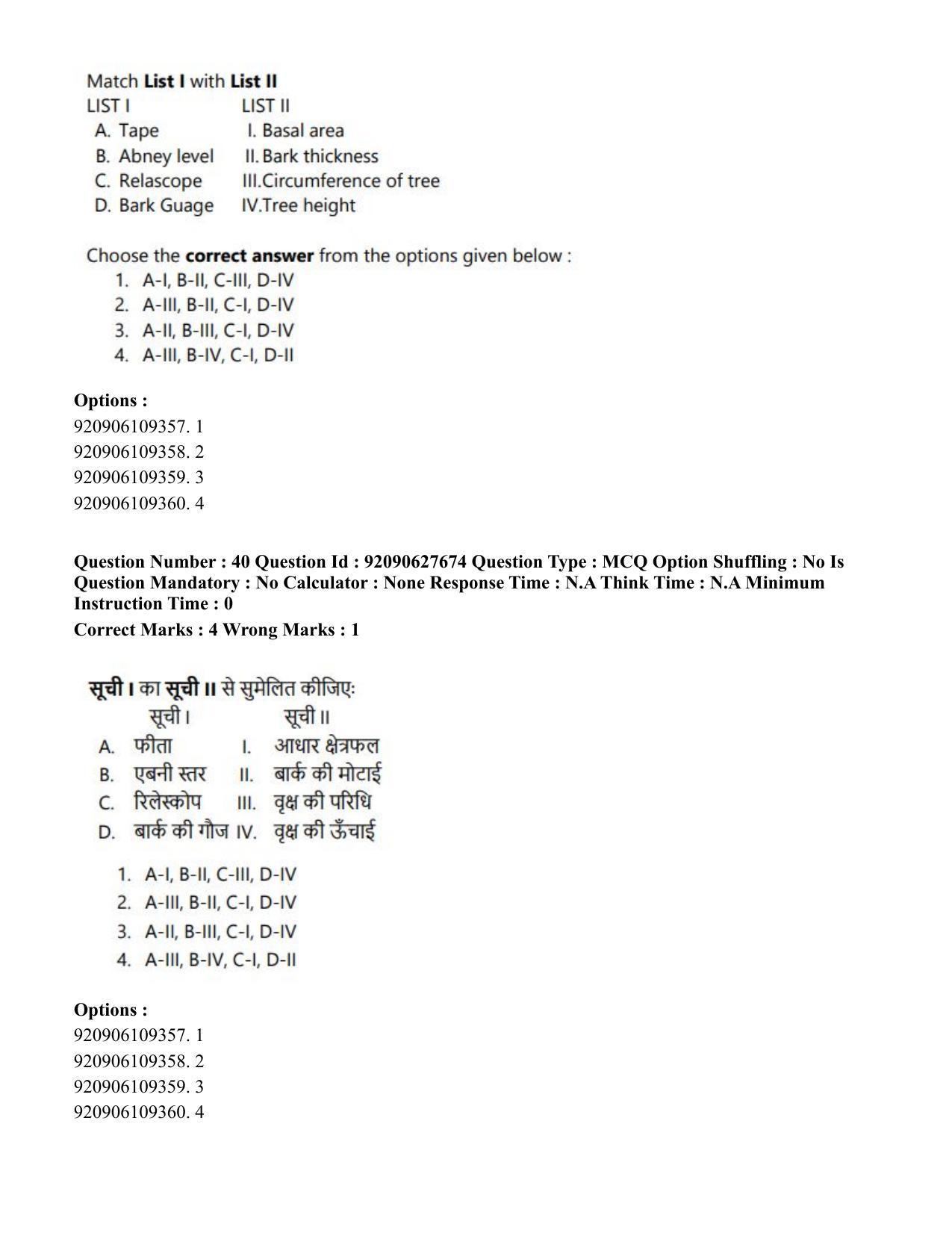 CUET PG 2023: SCQP02 – Agro-forestry (Eng) - Shift 1 (26-06-2023) Question Paper - Page 40