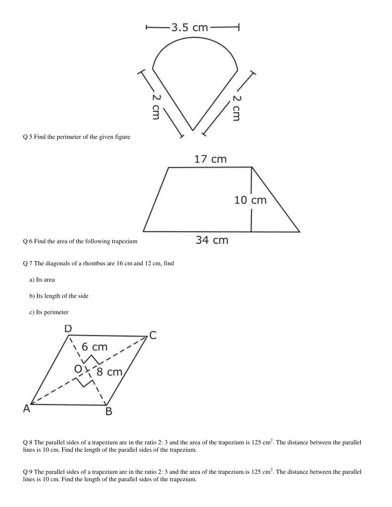 CBSE Worksheets for Class 8 Mathematics Mensuration Assignment 1 - Page 5