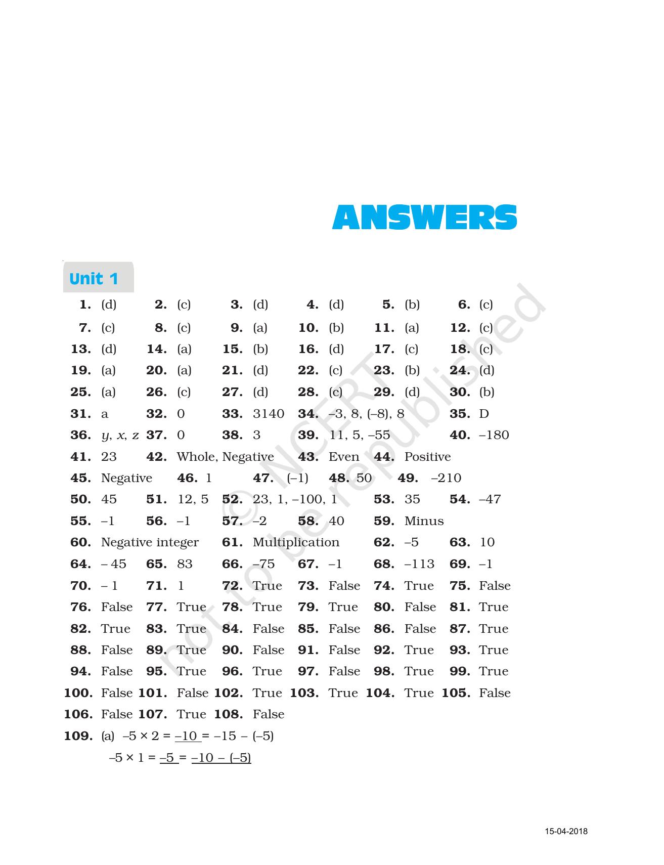 NCERT Exemplar Class 7: Mathematics Answers - Page 1