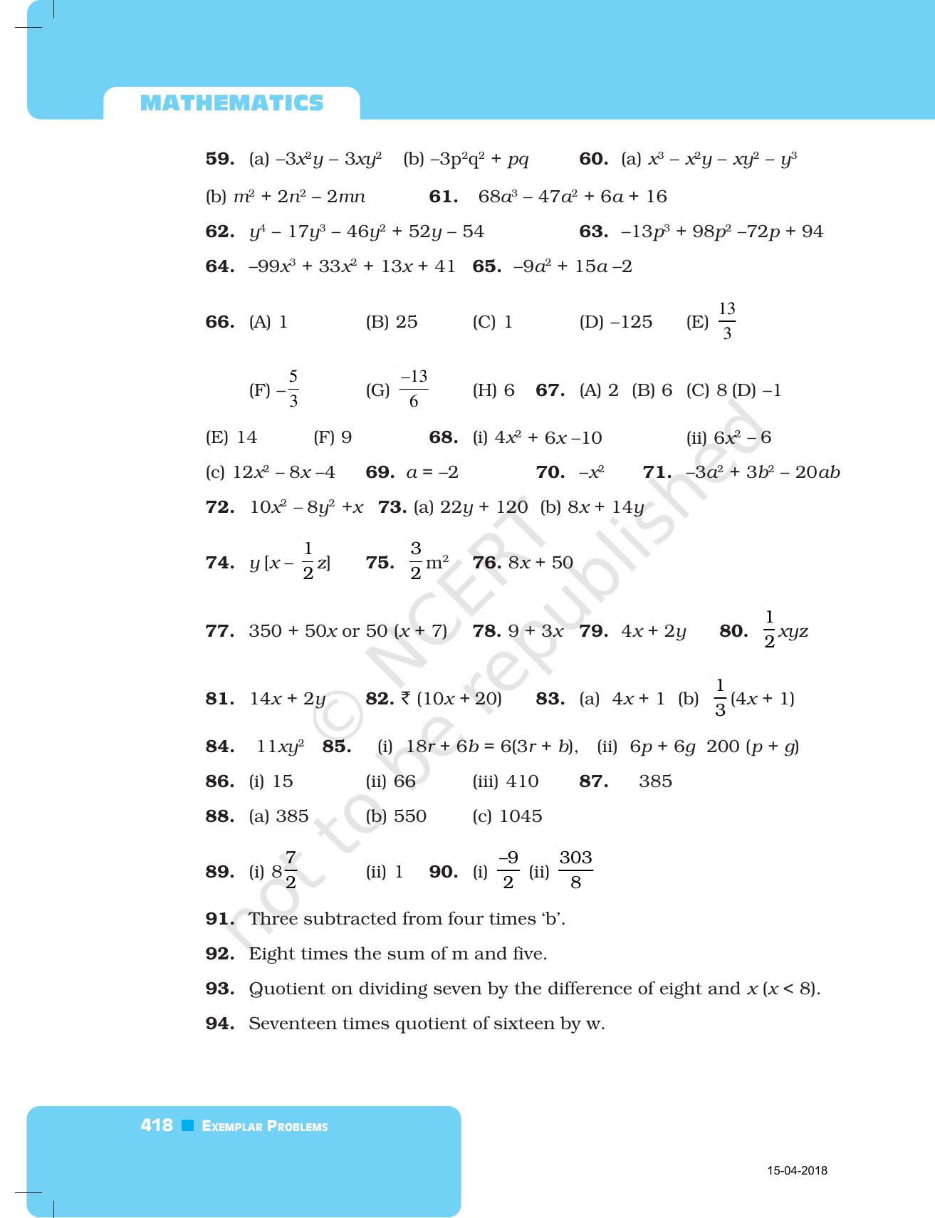 NCERT Exemplar Class 7: Mathematics Answers - Page 34