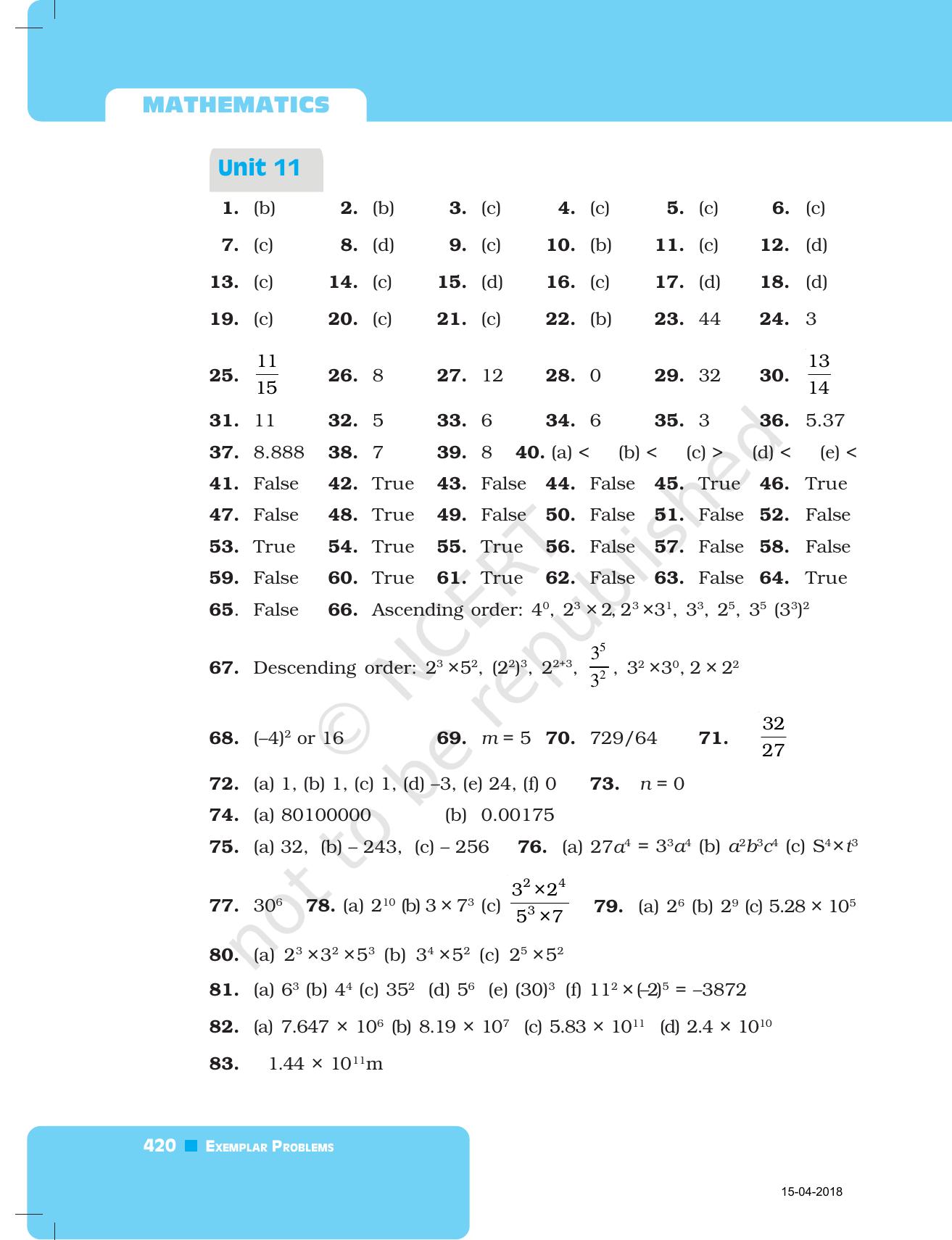 NCERT Exemplar Class 7: Mathematics Answers - Page 36