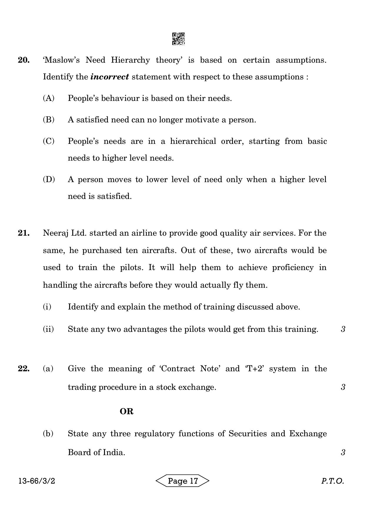 CBSE Class 12 3-2 Bussiness Studies 2024 Question Paper - Page 17