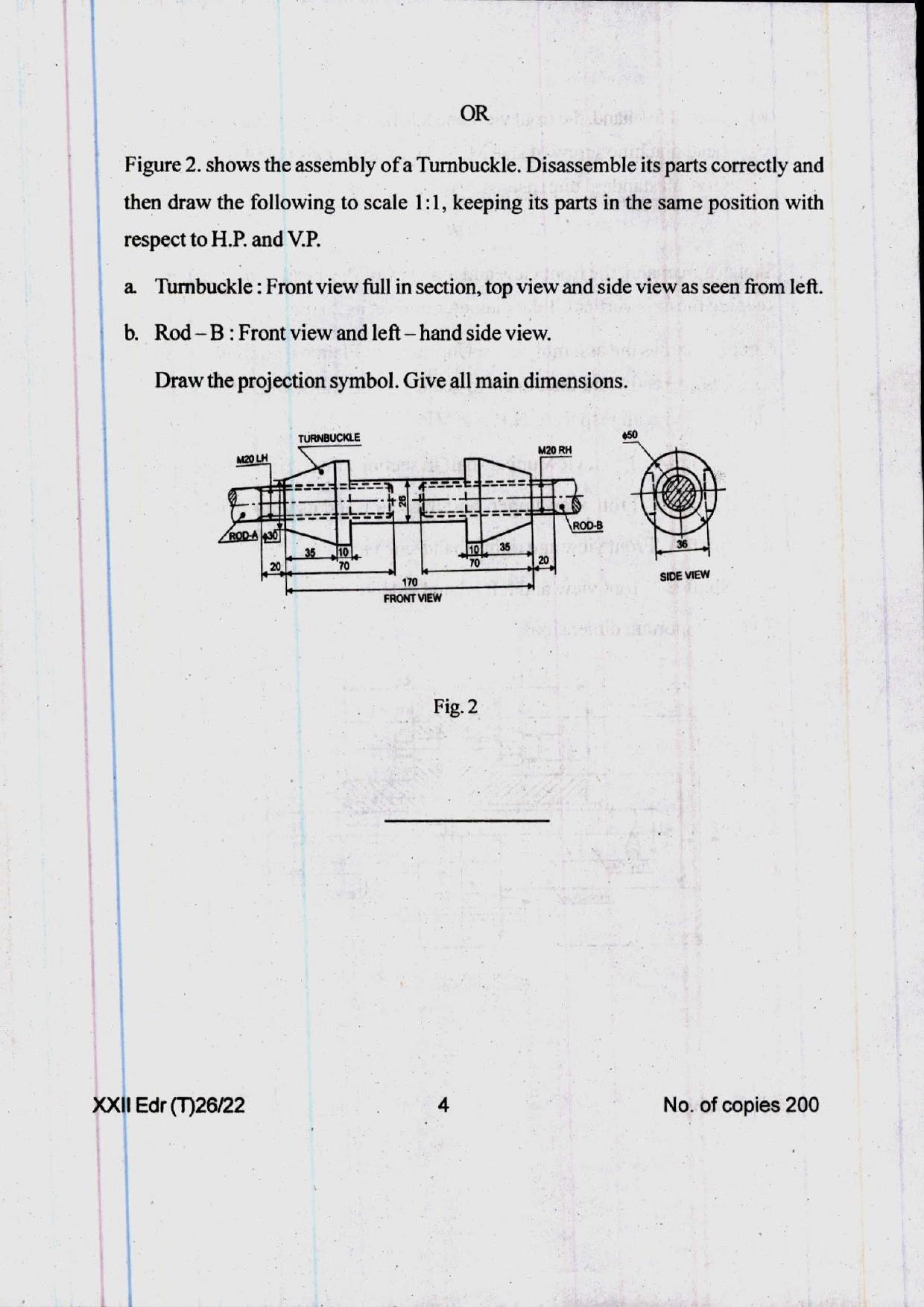 COHSEM 12th Question Papers 2022 Engineering Drawing - Page 4