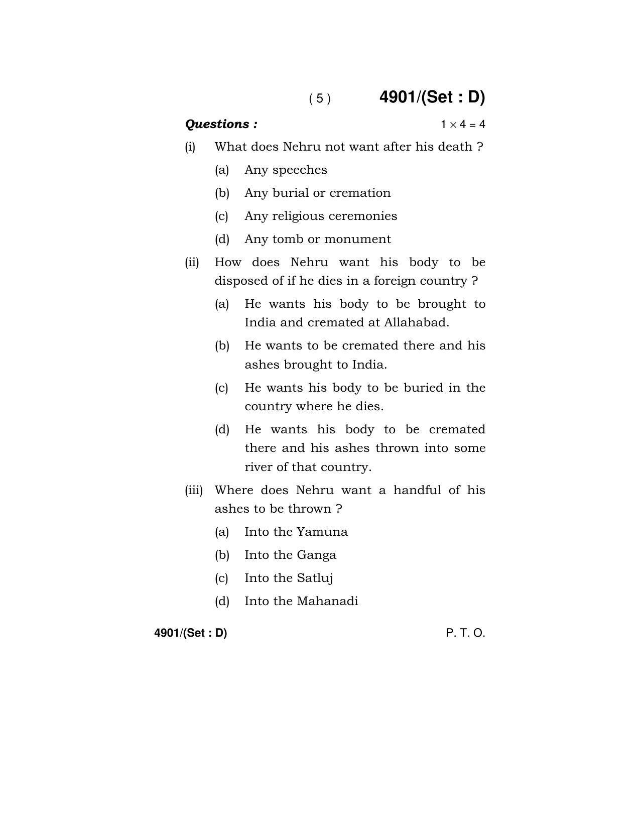 Haryana Board HBSE Class 12 English Core 2020 Question Paper - Page 53