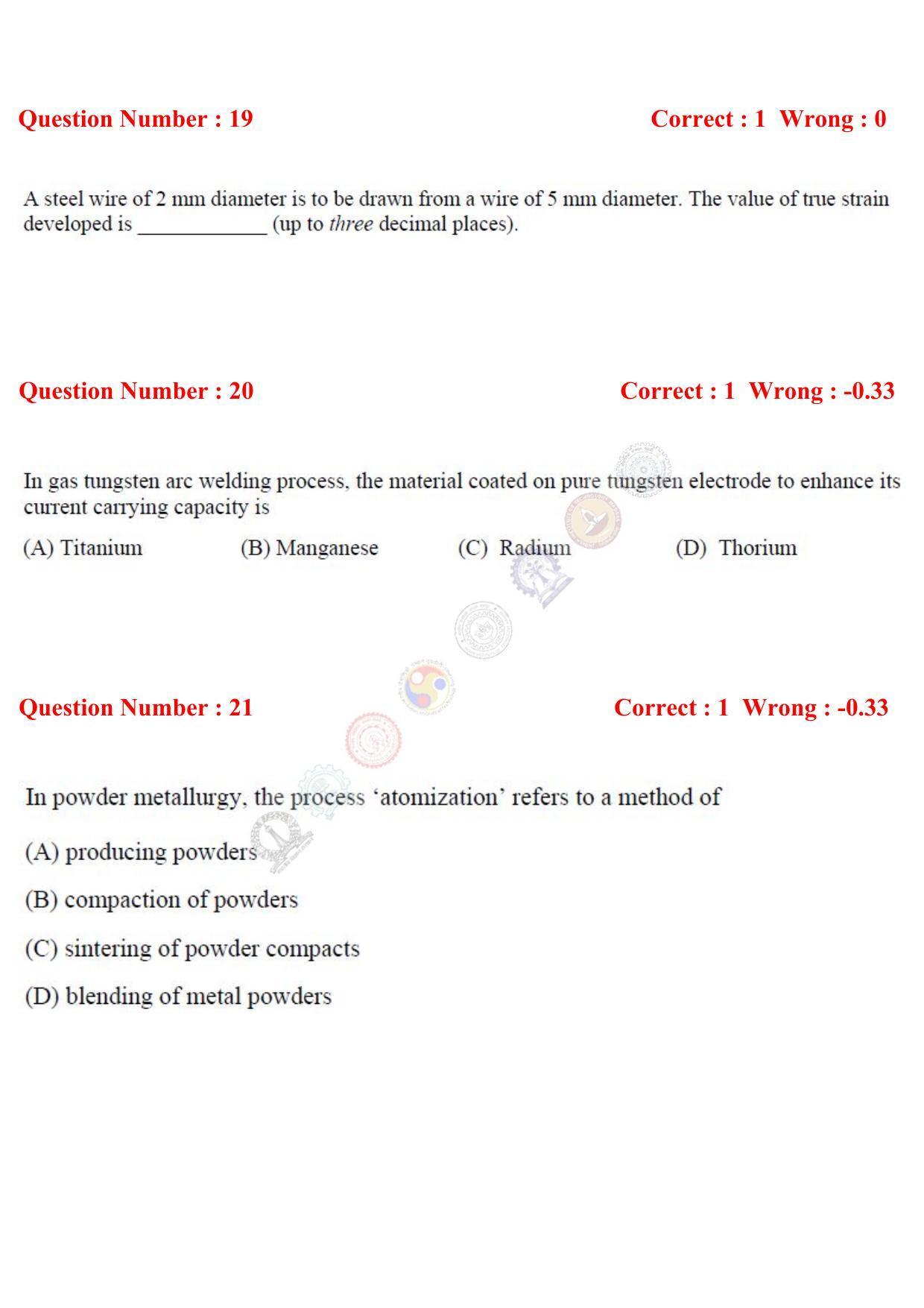 GATE 2017 Production and Industrial Engineering (PI) Question Paper with Answer Key - Page 7