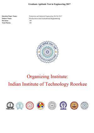 GATE 2017 Production and Industrial Engineering (PI) Question Paper with Answer Key