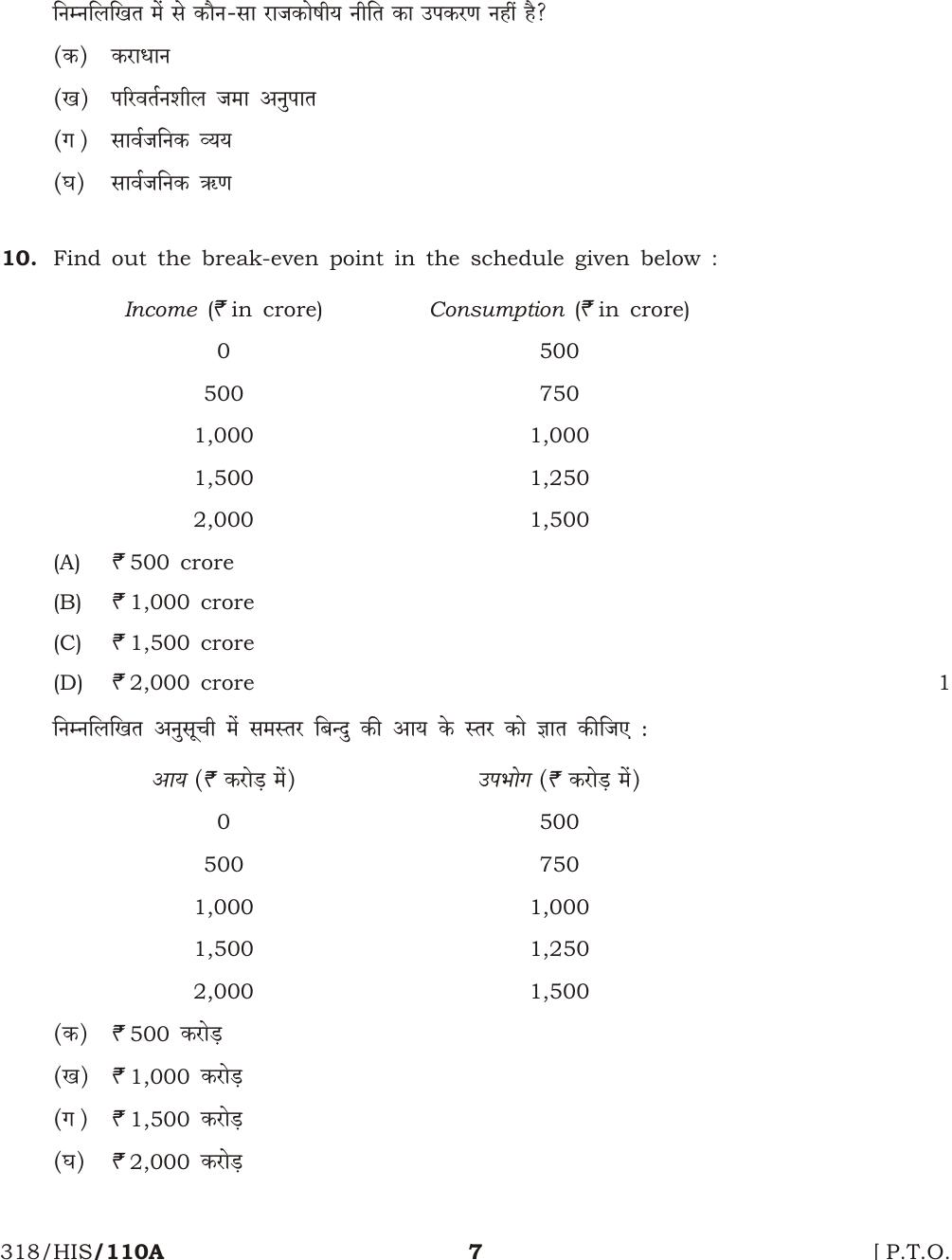 NIOS October 2016 Class 12 Economics Question Paper - Page 7