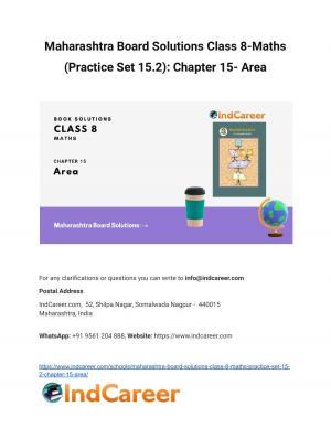Maharashtra Board Solutions Class 8-Maths (Practice Set 15.2): Chapter 15- Area