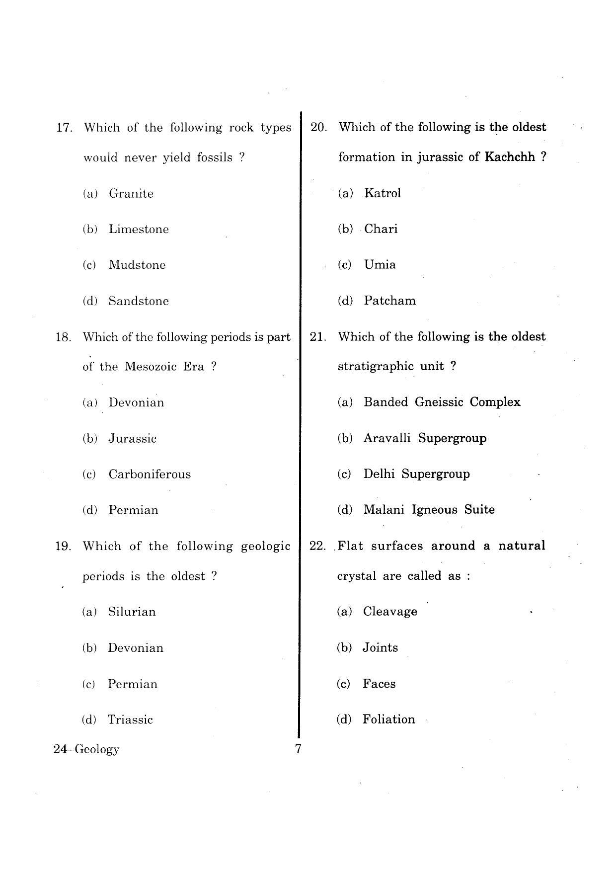 URATPG Geology 2013 Question Paper - Page 8