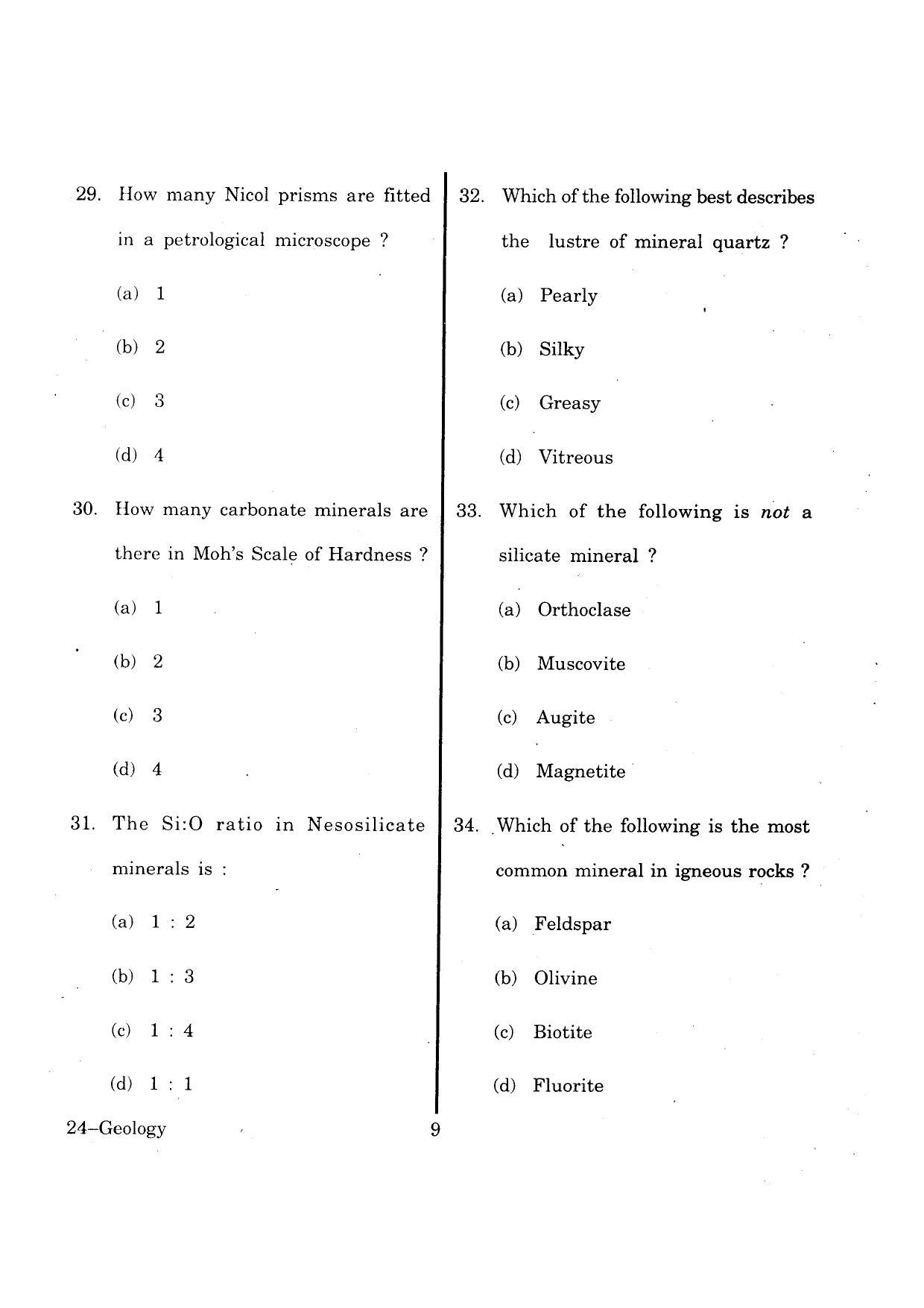 URATPG Geology 2013 Question Paper - Page 10