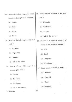 URATPG Geology 2013 Question Paper