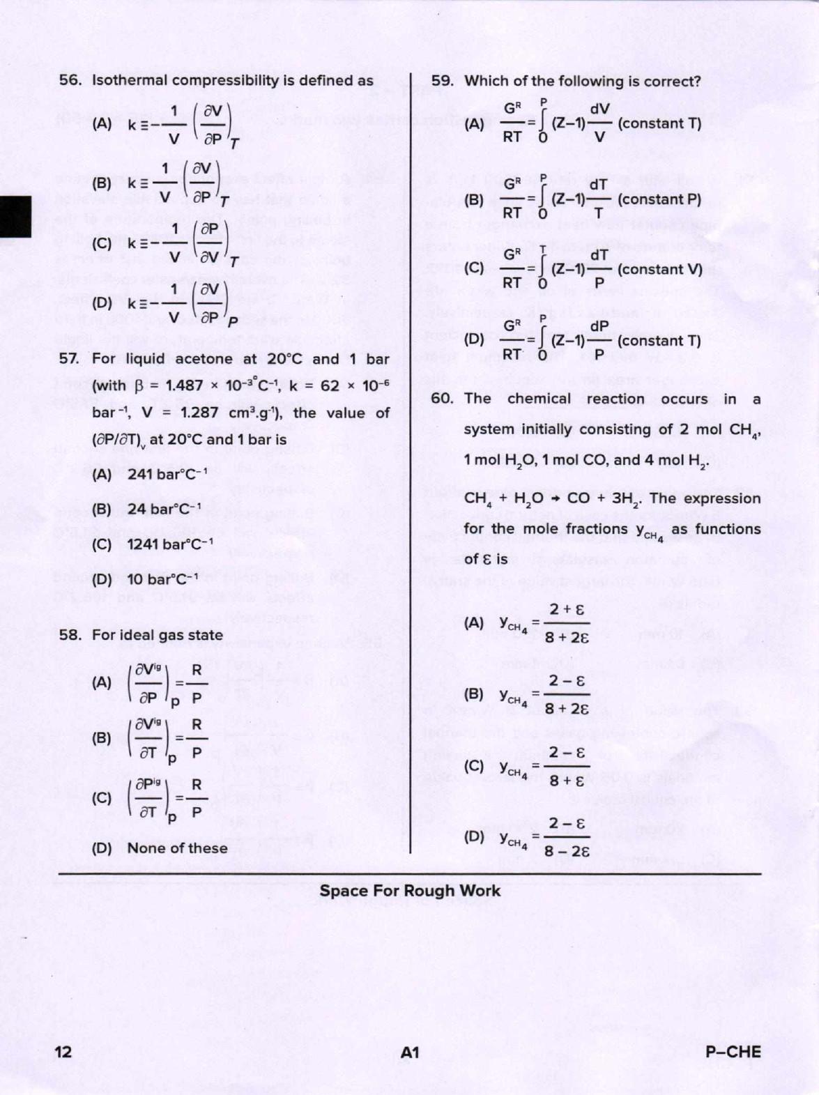 Karnataka PGCET 2020 Chemical Engineering Question Paper - Page 12