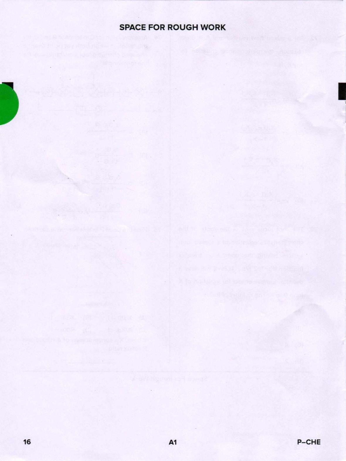 Karnataka PGCET 2020 Chemical Engineering Question Paper - Page 16