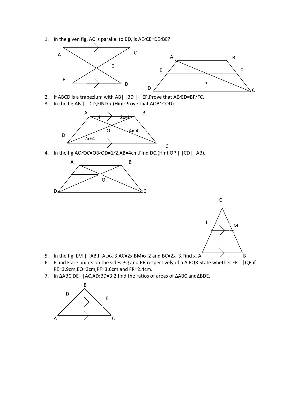 CBSE Worksheets for Class 10 Maths Triangles Assignment 2 - Page 3