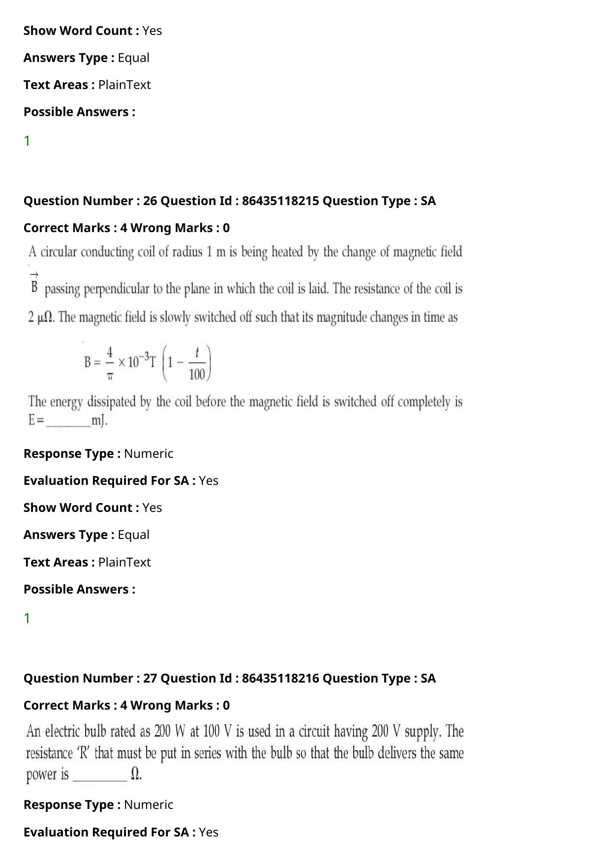 JEE Mains 2021: BTech (Shift 1) 25-07-2021 Question Paper - Page 20