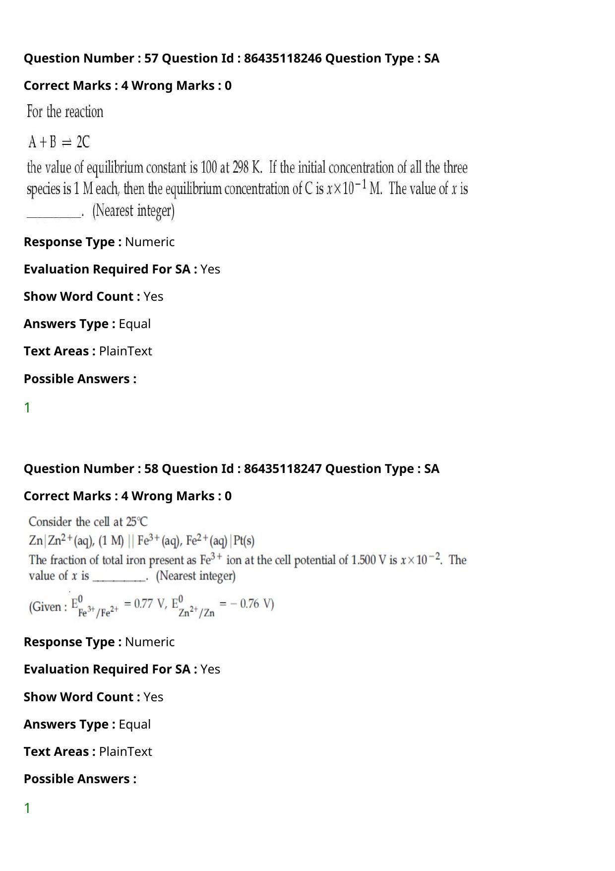 JEE Mains 2021: BTech (Shift 1) 25-07-2021 Question Paper - Page 41
