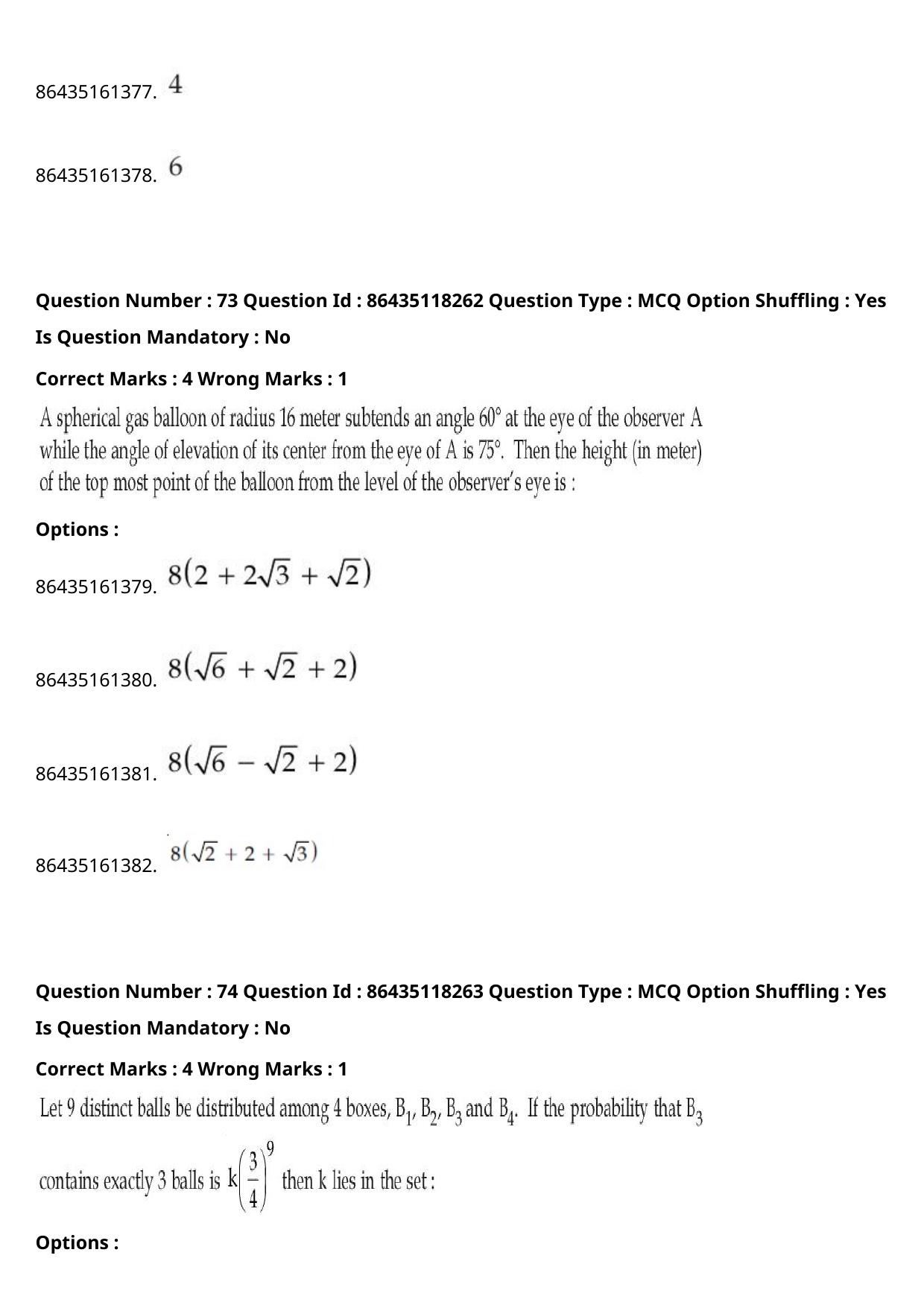 JEE Mains 2021: BTech (Shift 1) 25-07-2021 Question Paper - Page 51