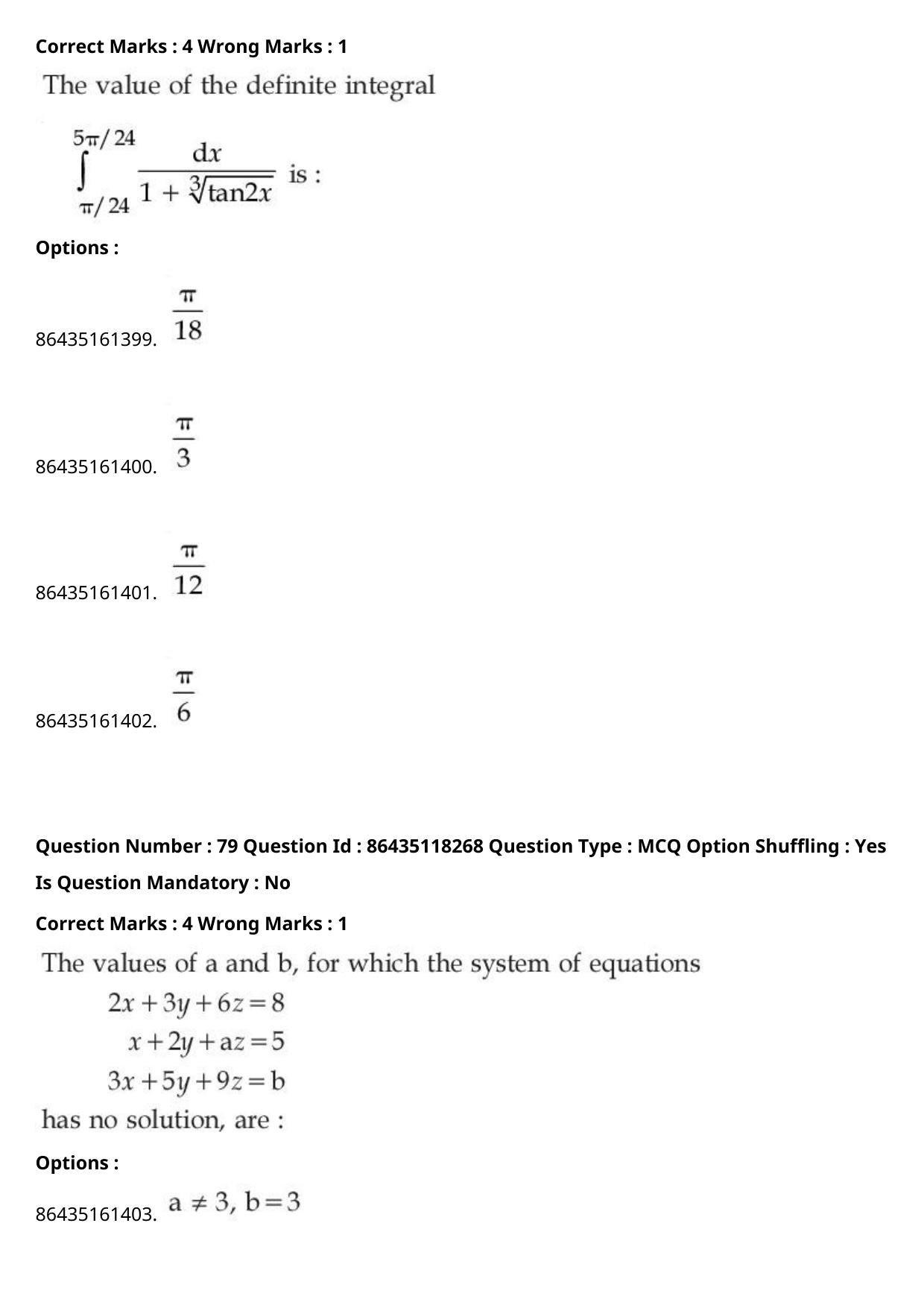 JEE Mains 2021: BTech (Shift 1) 25-07-2021 Question Paper - Page 54