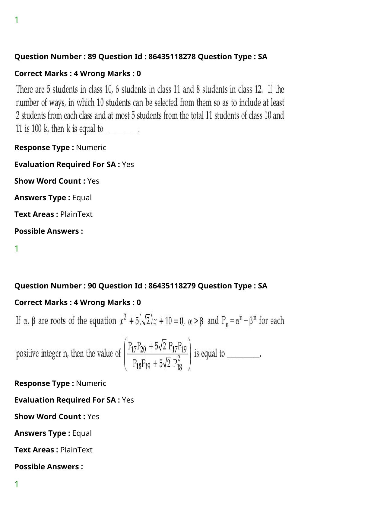 JEE Mains 2021: BTech (Shift 1) 25-07-2021 Question Paper - Page 60