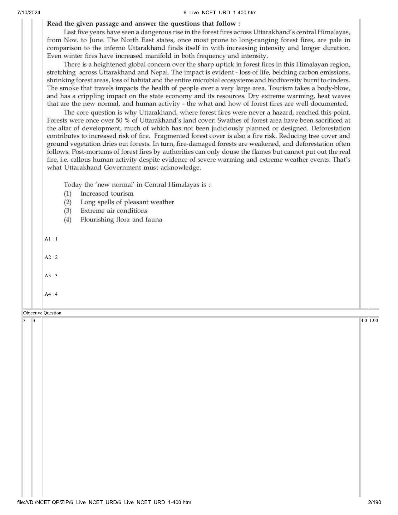 NCET 2024 Question Paper (Q 1-400) - Page 2