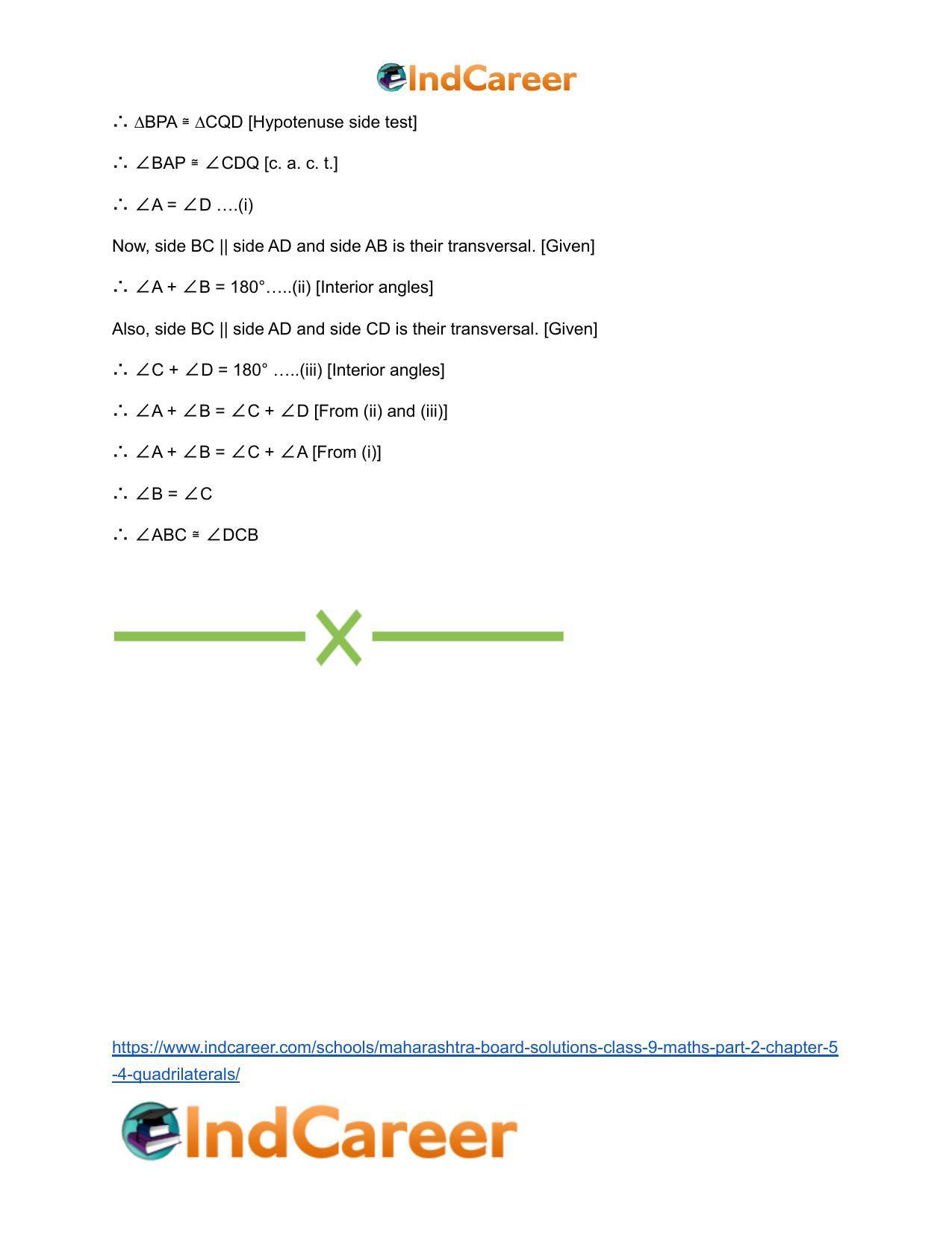 Maharashtra Board Solutions Class 9-Maths (Part 2): Chapter 5.4- Quadrilaterals - Page 5