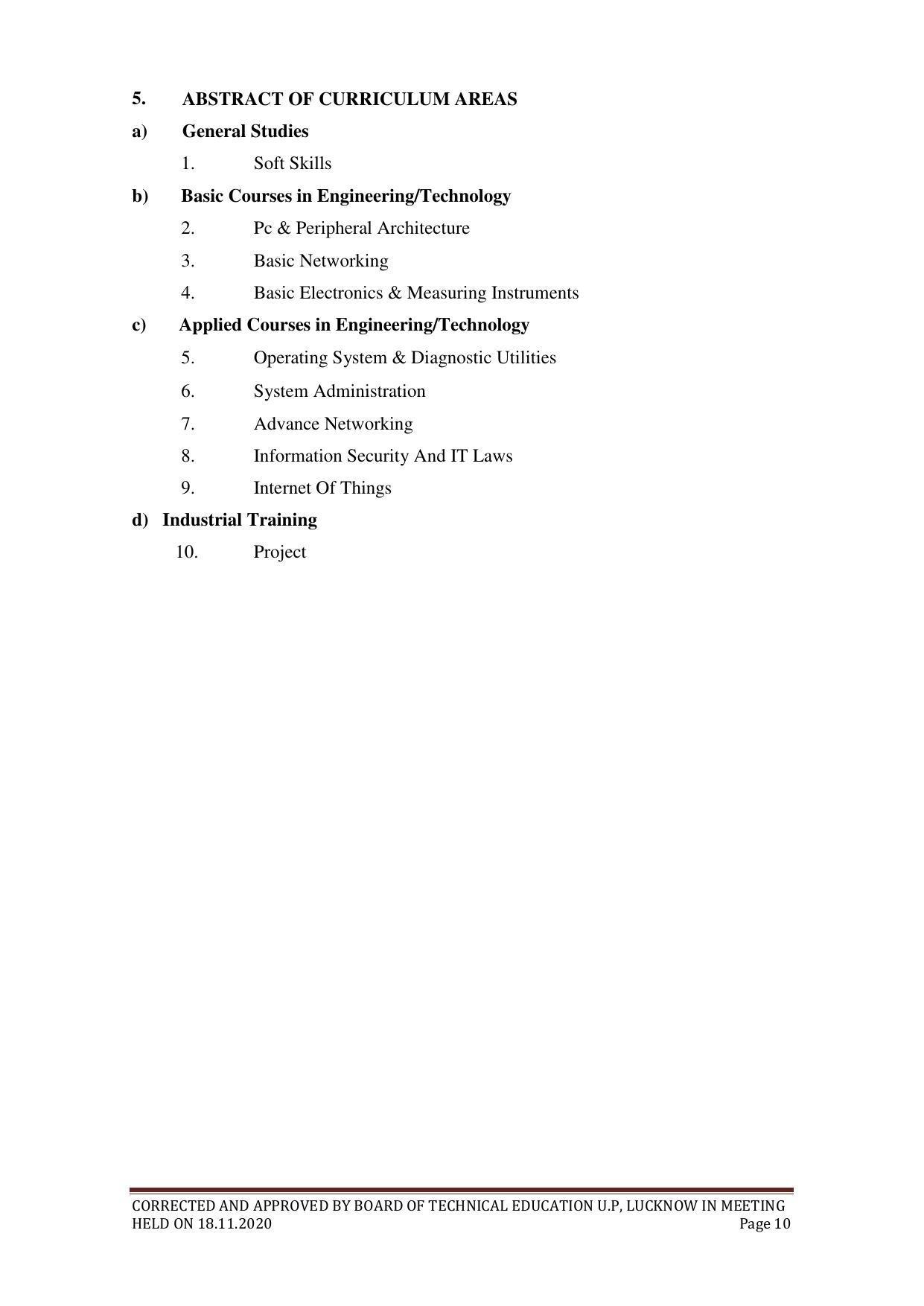 SYLLABUS FOR FIRST SEMESTER SESSION (2020-2021) - TWO SEMESTER POST GRADUATE DIPLOMA COURSE IN COMPUTER HARDWARE & NETWORKING - Page 10