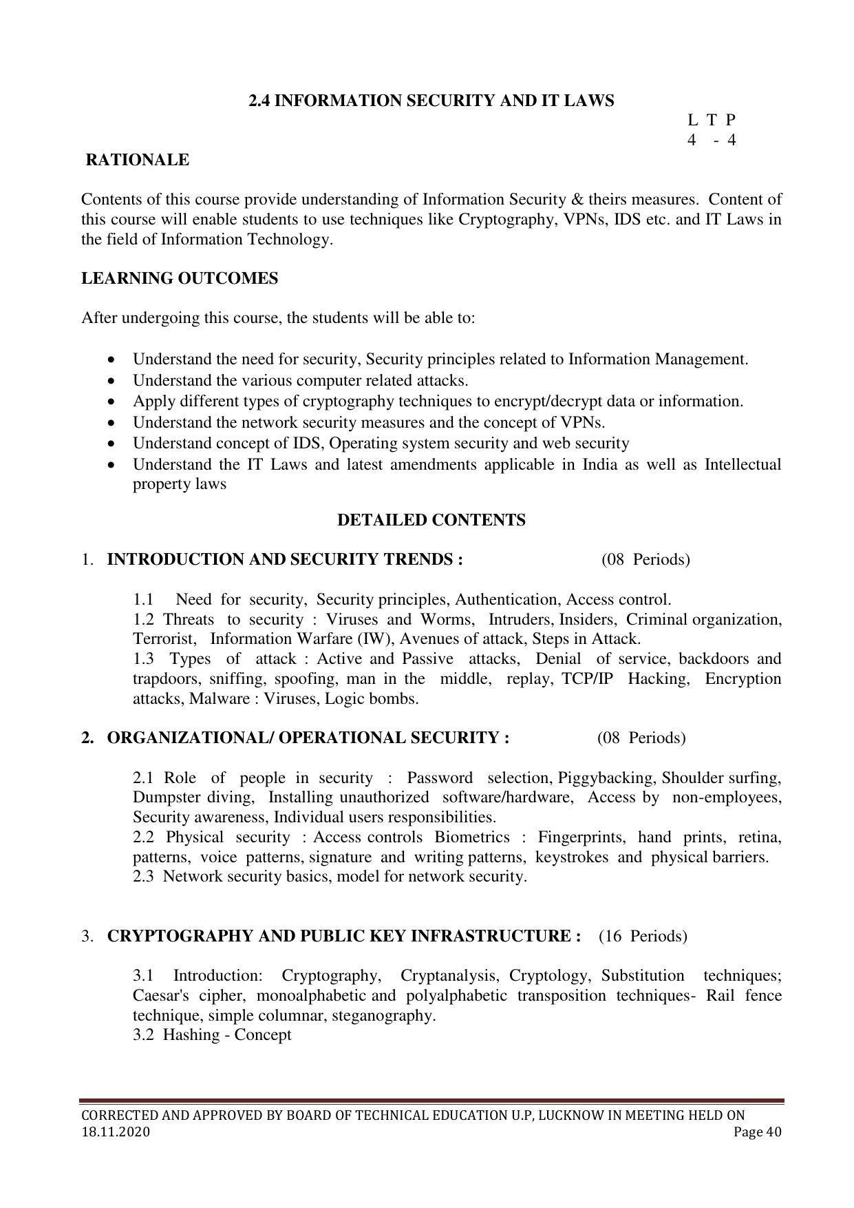 SYLLABUS FOR FIRST SEMESTER SESSION (2020-2021) - TWO SEMESTER POST GRADUATE DIPLOMA COURSE IN COMPUTER HARDWARE & NETWORKING - Page 40
