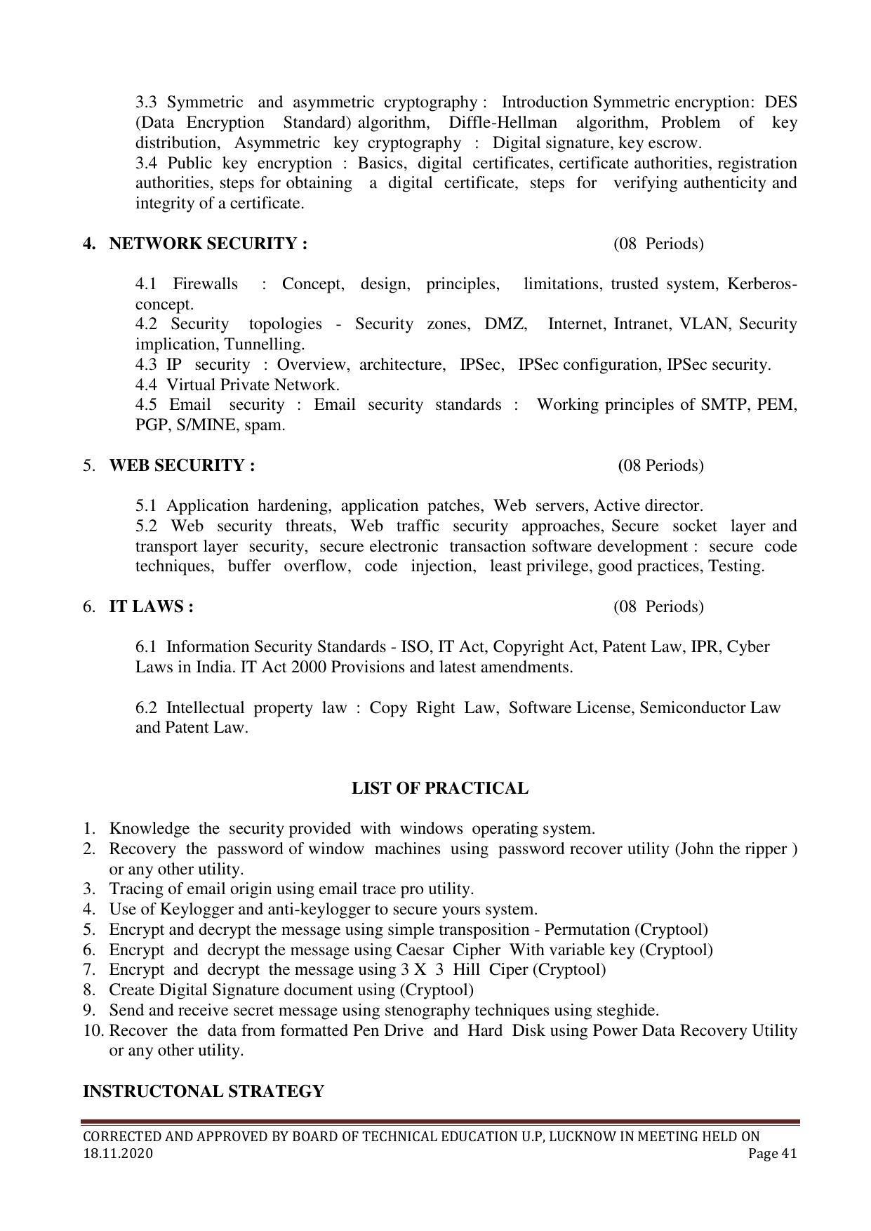 SYLLABUS FOR FIRST SEMESTER SESSION (2020-2021) - TWO SEMESTER POST GRADUATE DIPLOMA COURSE IN COMPUTER HARDWARE & NETWORKING - Page 41