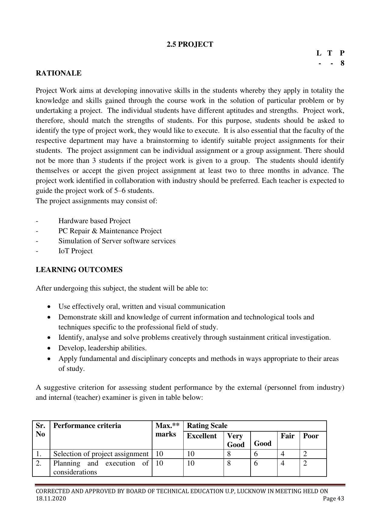 SYLLABUS FOR FIRST SEMESTER SESSION (2020-2021) - TWO SEMESTER POST GRADUATE DIPLOMA COURSE IN COMPUTER HARDWARE & NETWORKING - Page 43